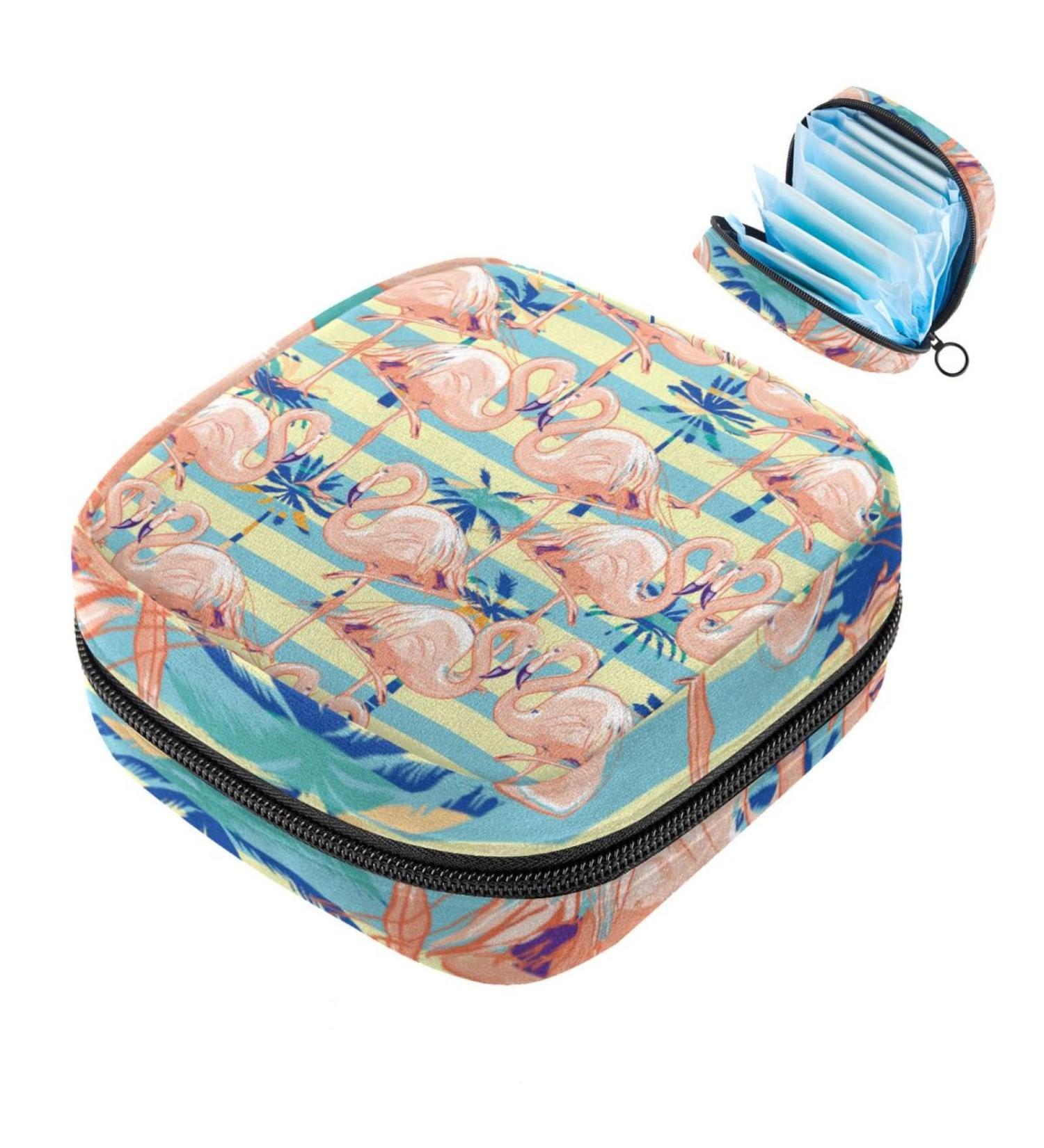 Shop Stylish Storage Bags for Women's Bandages & Menstrual Products - Tropical Flamingo Patterns Portable & Versatile for School & Office - Buy Online on GoSupps.com