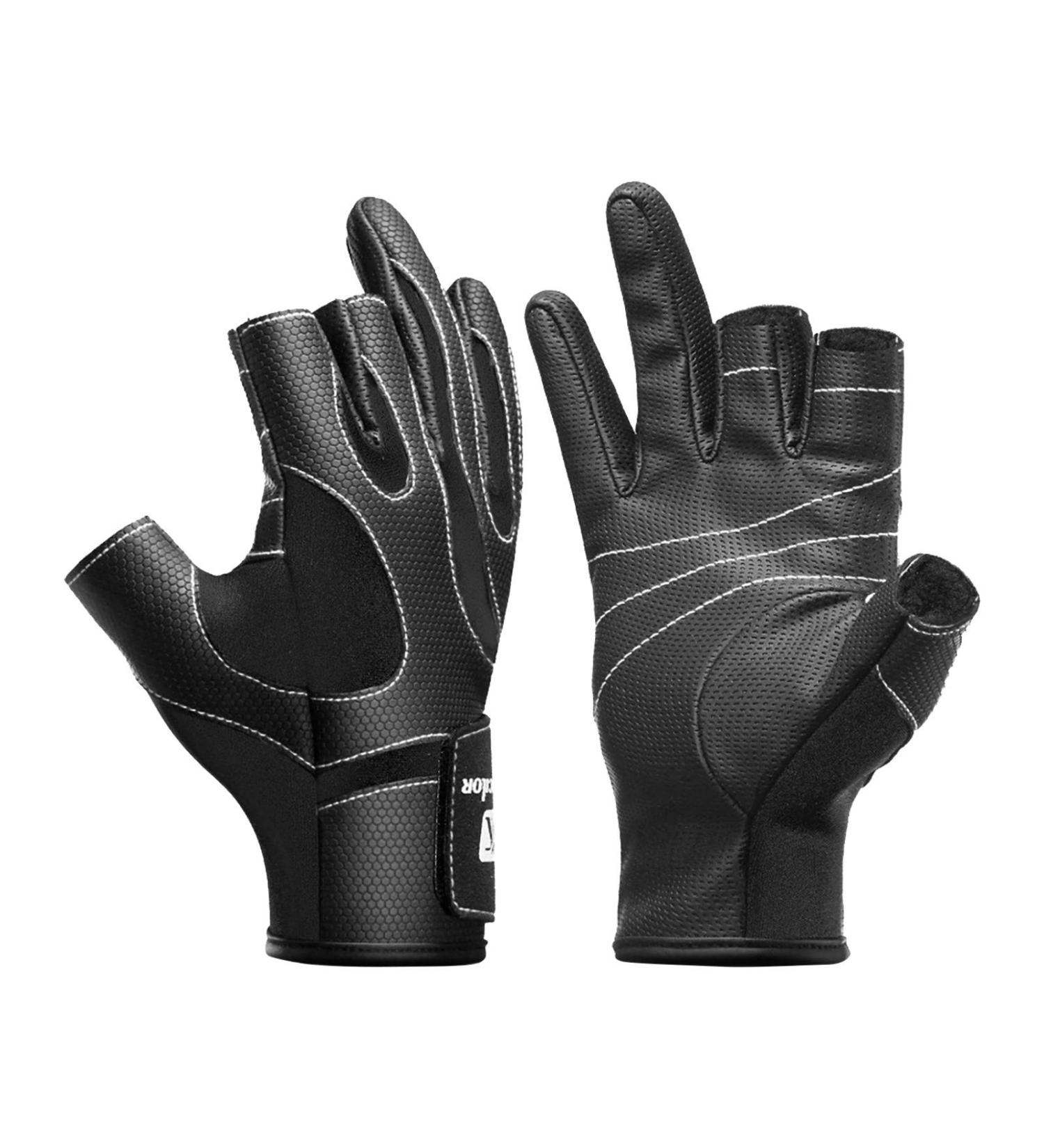 S5E5X Men's Neoprene Fishing Gloves with Rubber Grips | Fold Back Finger/Thumb Design | Ideal for Fishing, Camping, Climbing, Biking | Large Size - Buy Online on GoSupps.com