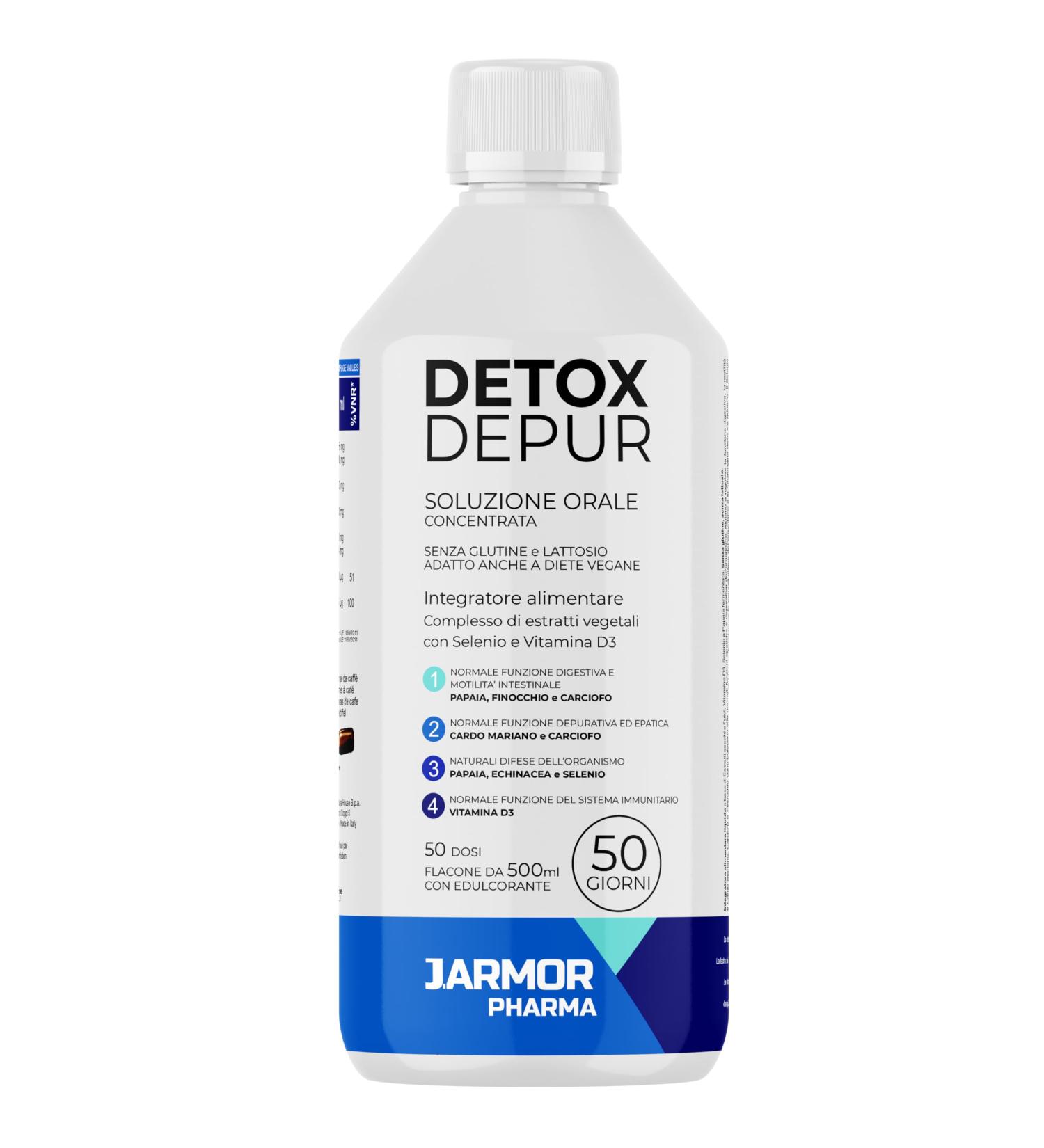 Detox Depur Syrup 500ml | Liver & Intestine Support | Vegan & Gluten-Free | J.ArMOR Pharma - Buy Online on GoSupps.com