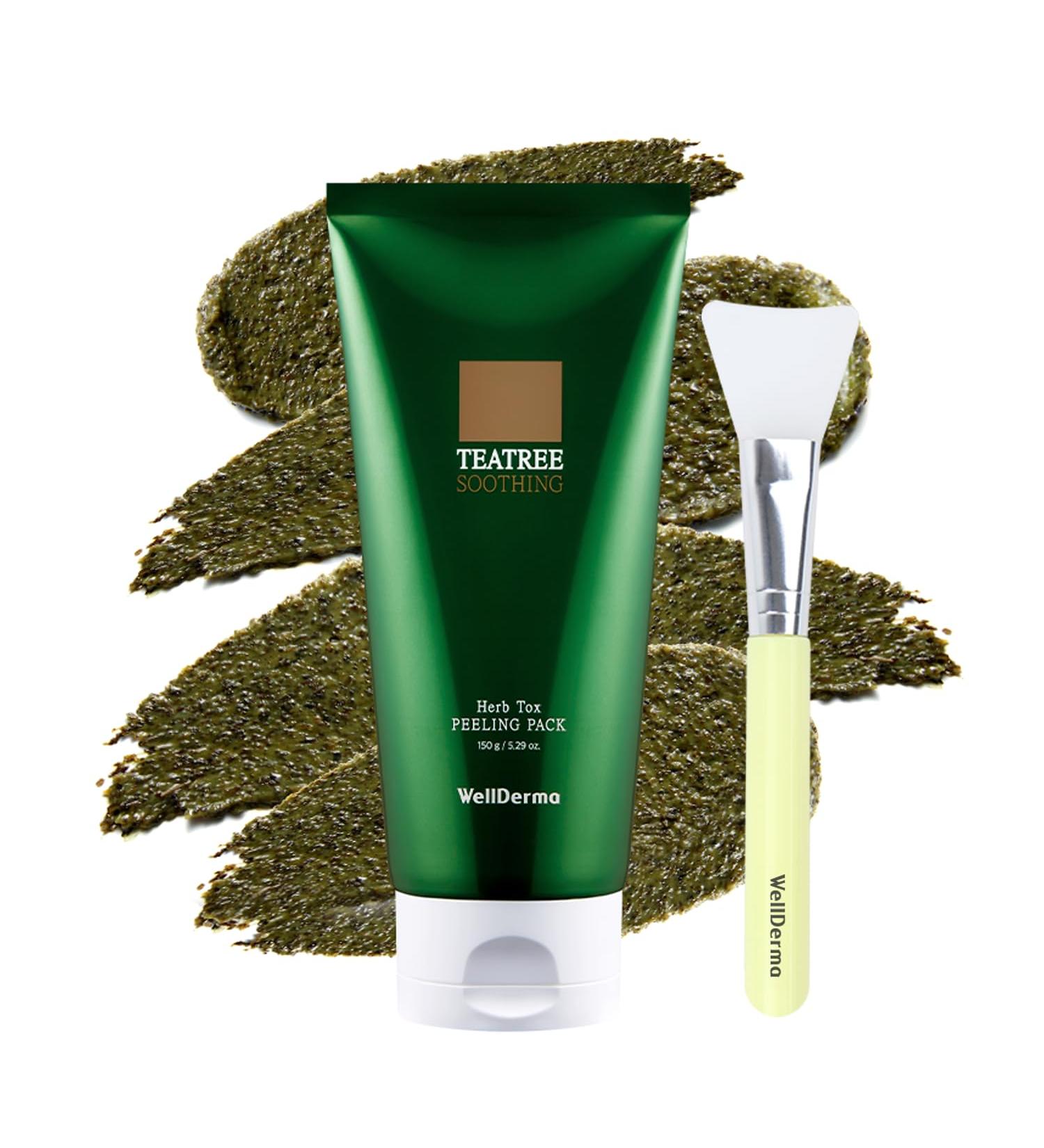 WELLDERMA Tea Tree Herb Tox Peeling Mask 5.07oz - Pore Tightening Purifying & Exfoliating Mask for All Skin Types | Nourishing & Hydrating Korean Skincare - Buy Online on GoSupps.com