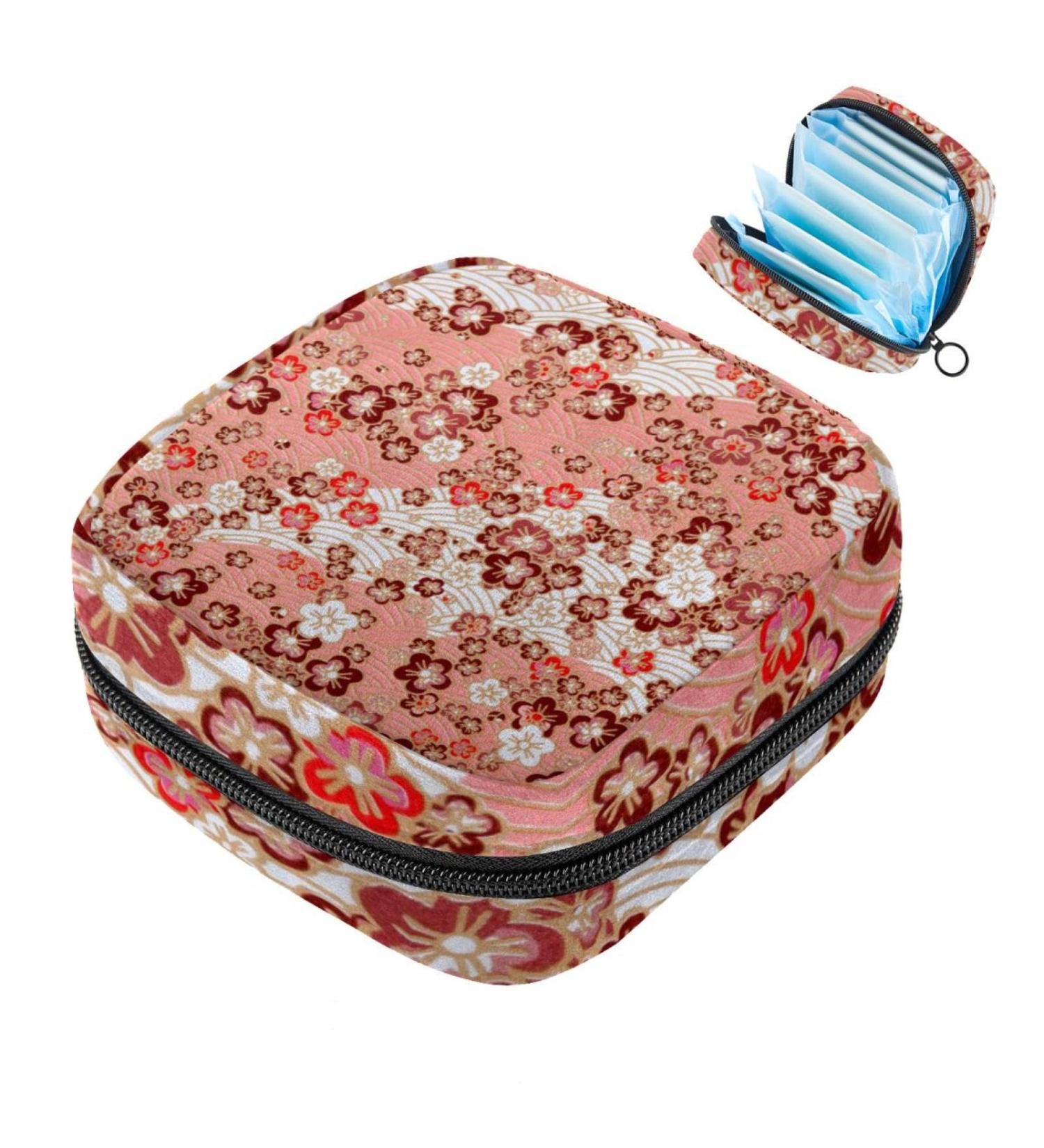 Portable Women's Binding-Up Bags | Menstrual Cup & Tampon Pockets for Teens | Multicolored Floral Design - Buy Online on GoSupps.com
