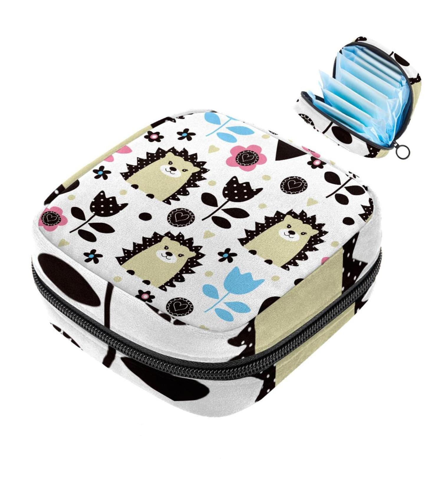 Storage Bags for Women's Essentials | Flower Patterns & Hedgehogs | Portable Menstrual Cup & Bandage Bags - Buy Online on GoSupps.com