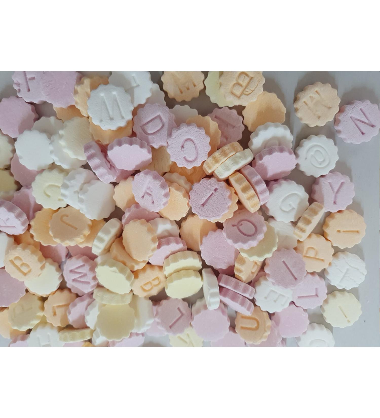 Roch Sweets ABC Alphabet Chalky Candy Letters Flower Discs (400g) 400 g (Pack of 1)