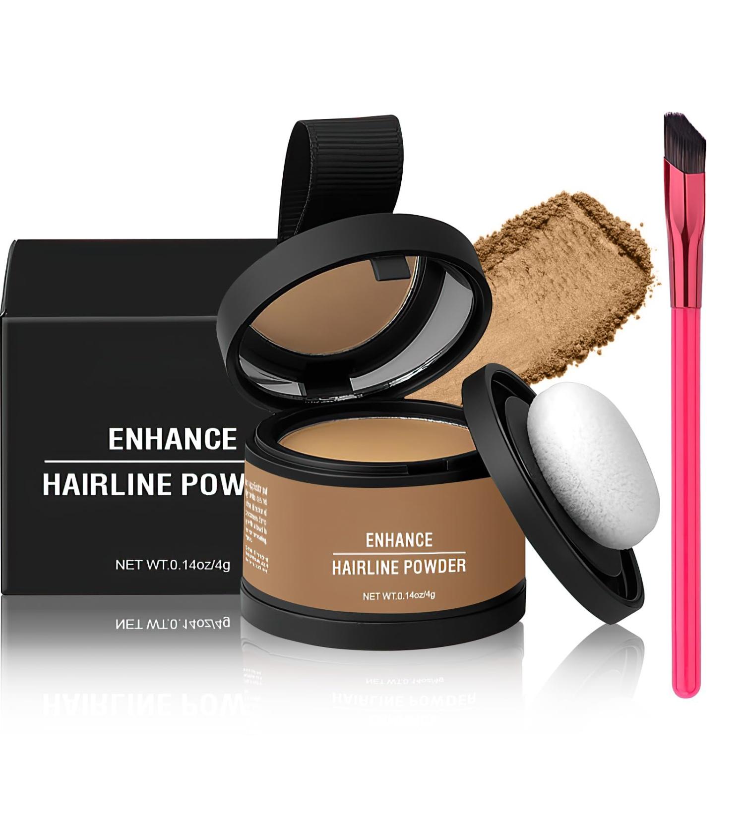 Verronni Hairline Enhancing Powder - Medium Blonde Gray Coverage & Hair Root Concealer with Brush (4 oz) - Perfect for Hair Toppers - International Shipping Available - Buy Online on GoSupps.com