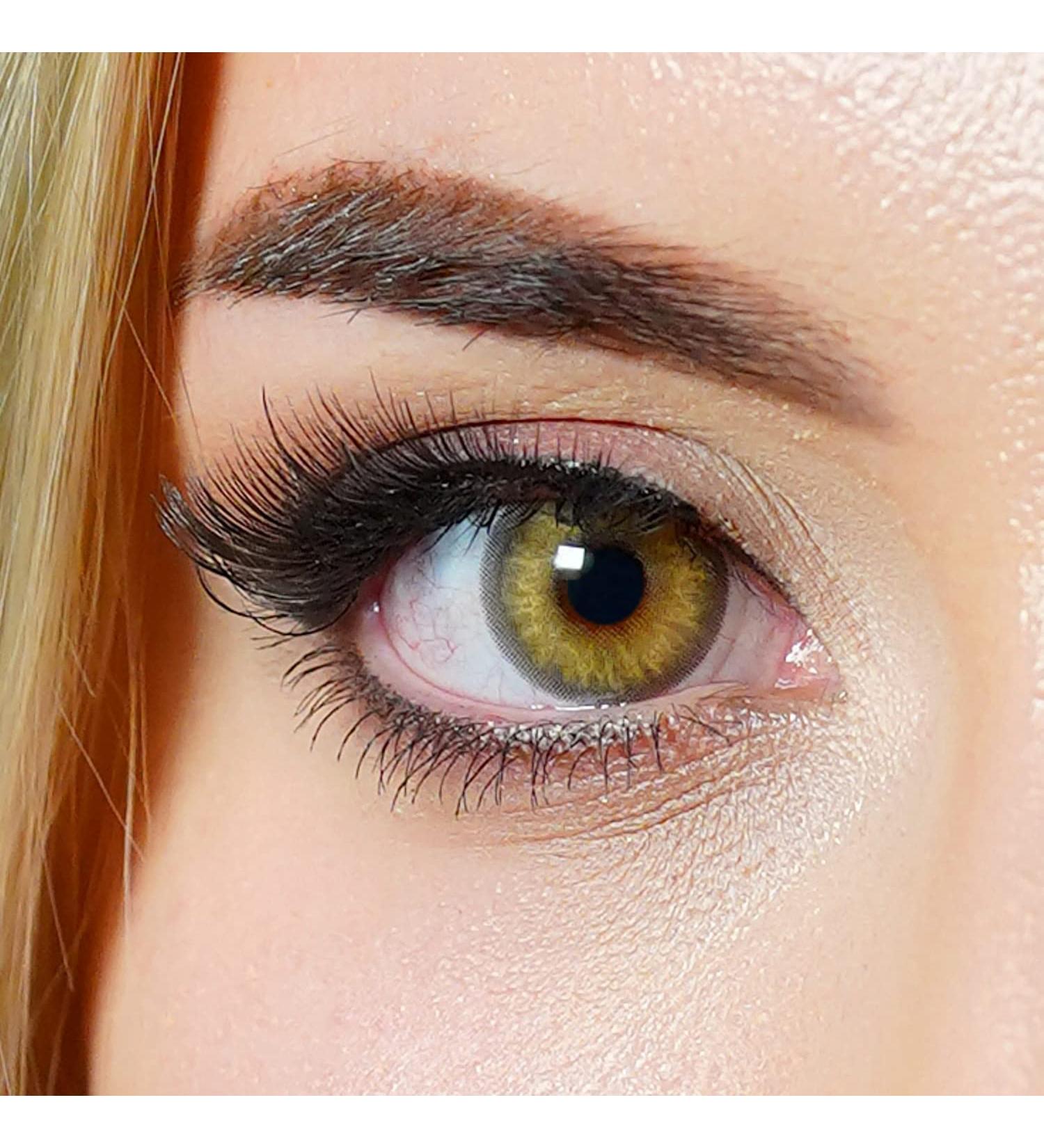 Buy Starch-Free Colored Contact Lenses - Annual Soft Hydrogel 2-Piece Set in Mystery Hazel - Natural Colors & Lens Container Included - Buy Online on GoSupps.com