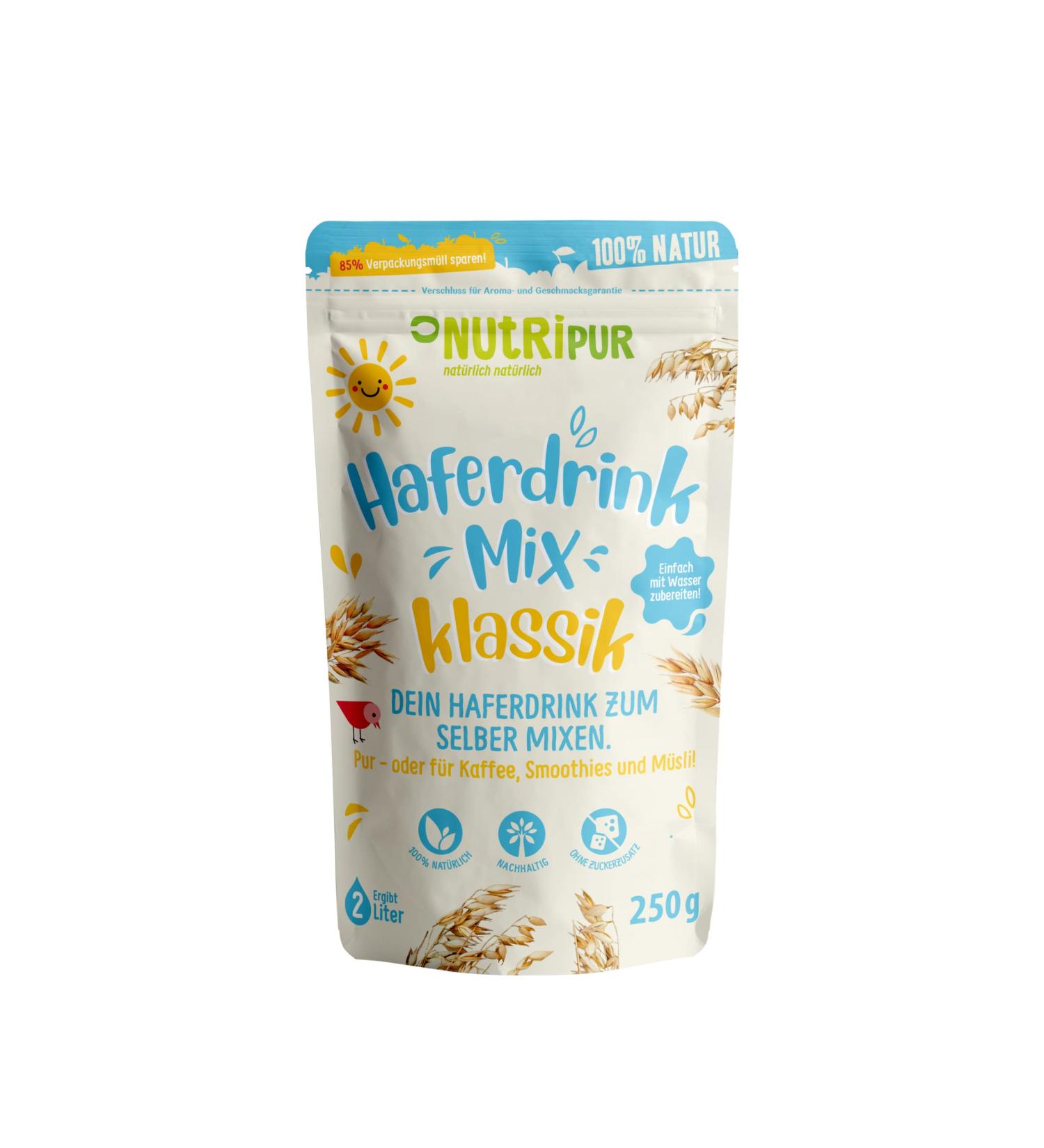 Buy Oat Drink Powder - 250g Classic Unsweetened Oat Drink Mix for 2L | NutriPur - Buy Online on GoSupps.com