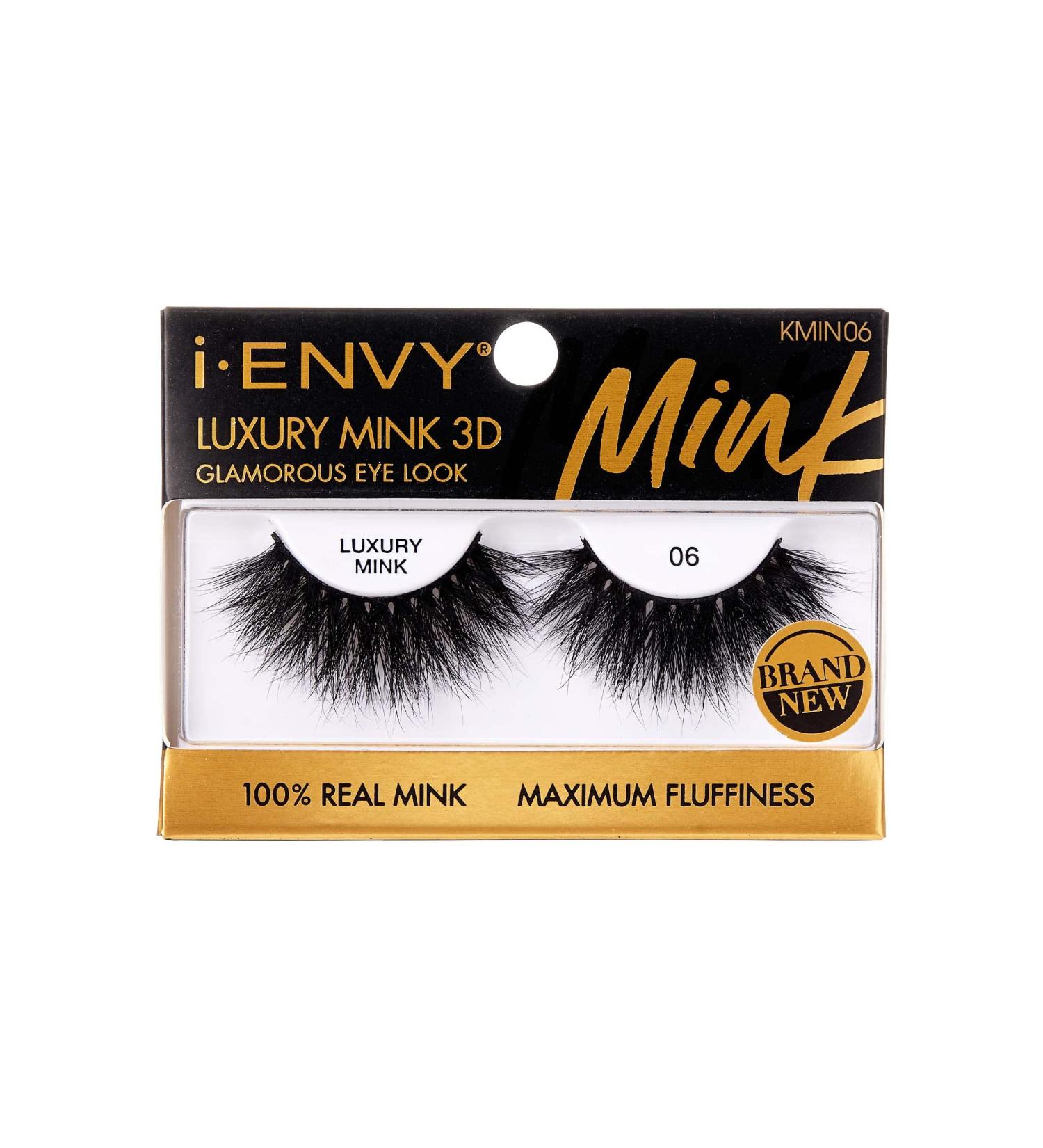 i-ENVY Luxury Mink Collection 100% Real Mink False Lashes - Glamorous 3D Multi-Curl Angle - (1 Pack, 6 Lashes) - Buy Online on GoSupps.com