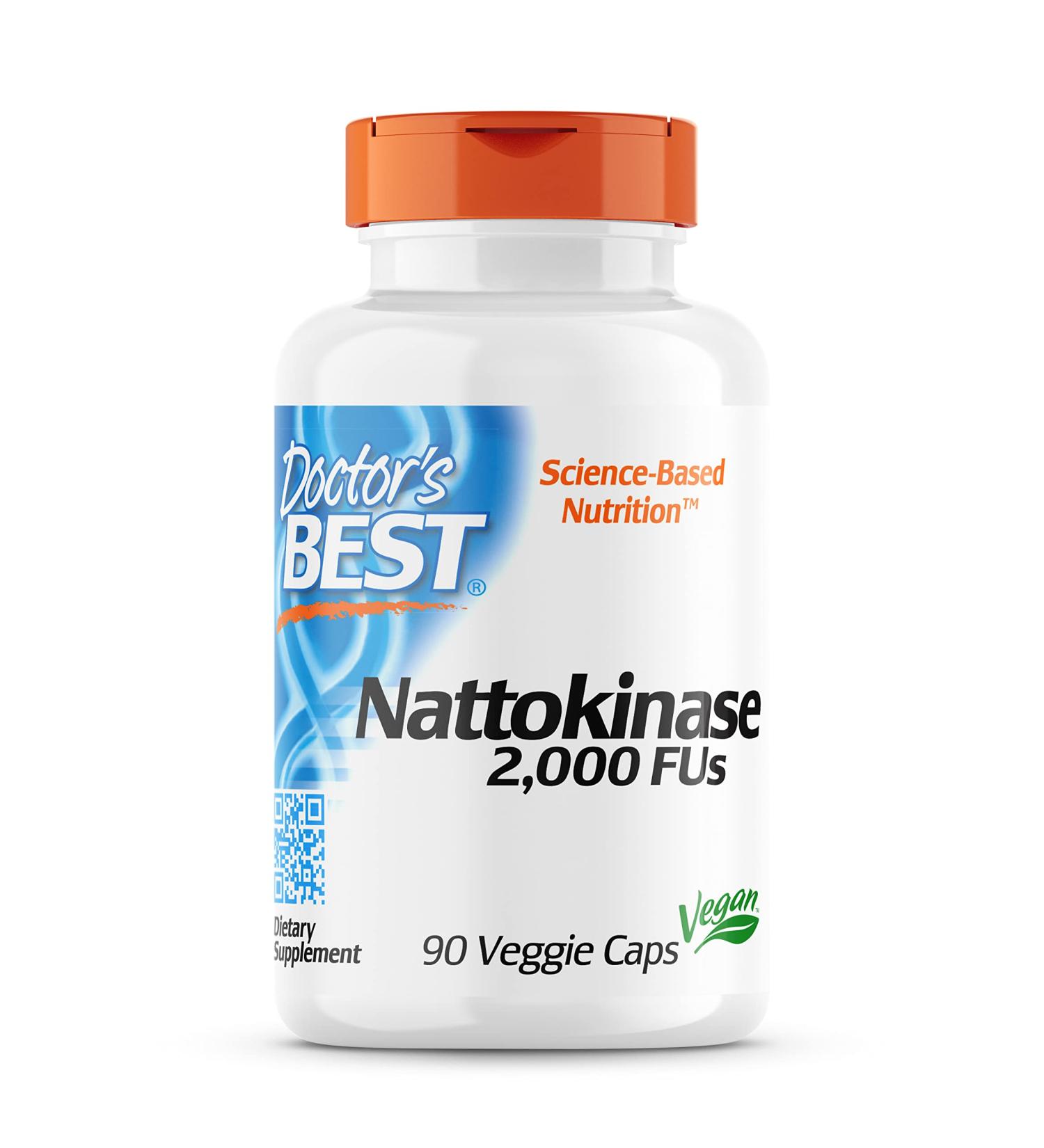 Doctor's Best Nattokinase 2000 FU 90 Vegan Capsules - Laboratory Tested, Gluten-Free, Vegetarian - 90 Count - Buy Online on GoSupps.com