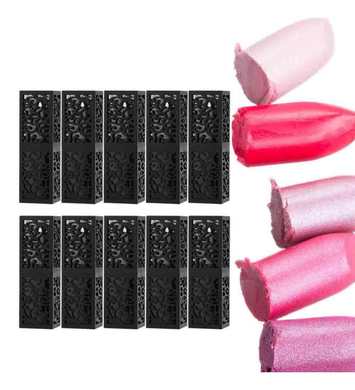 Dekaim Empty Lipstick Tubes - 10 Pack 12.1mm DIY Lip Balm Containers - Black - Perfect for Cosmetics & Travel - Buy Online on GoSupps.com