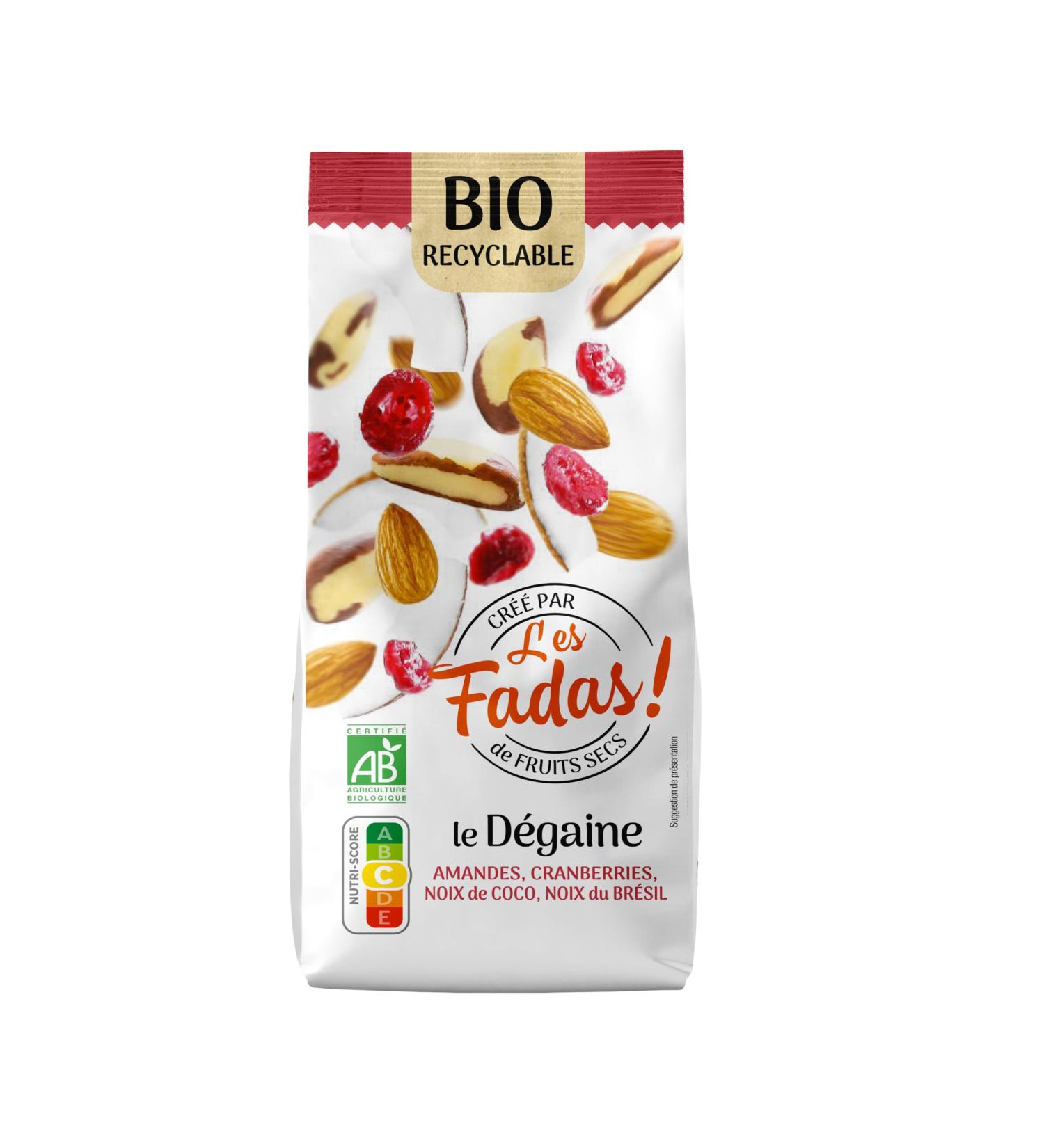 Dried Fruit FADAS - Organic Le D gaine Mix 145 g - Almonds Cranberries Coconut & Brazil Nuts - Aperitif & Snacking Mix - Organic - Healthy Snack Aperitif - Buy Online on GoSupps.com