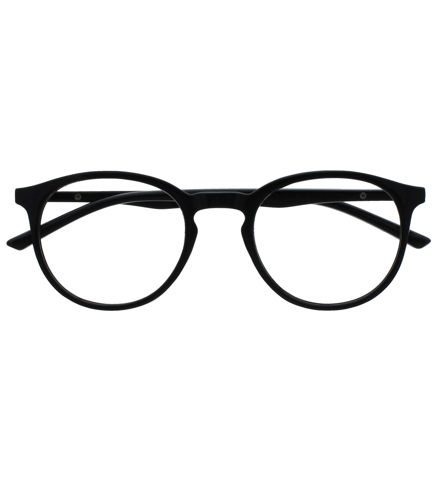 Opulize Large Round Black Reading Glasses +0.00 Magnification - Spring Hinges - Unisex - Pack of 1 - Buy Online on GoSupps.com