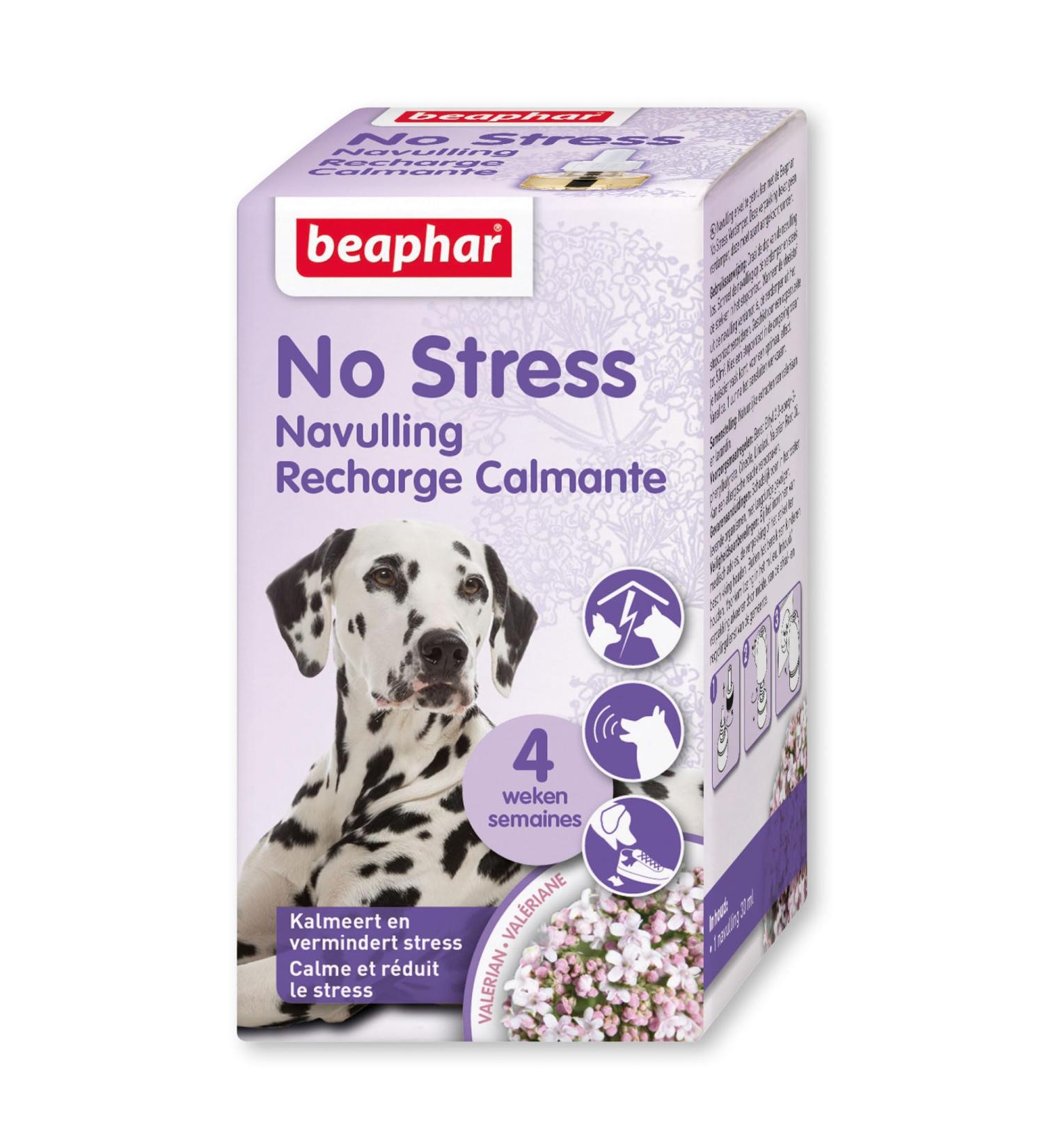 BEAPHAR NO STRESS Refill for calming electric diffuser with Valerian for dogs Reduces stress & behavioral problems without dependency 4 weeks of action 1 refill 30 ml - Buy Online on GoSupps.com