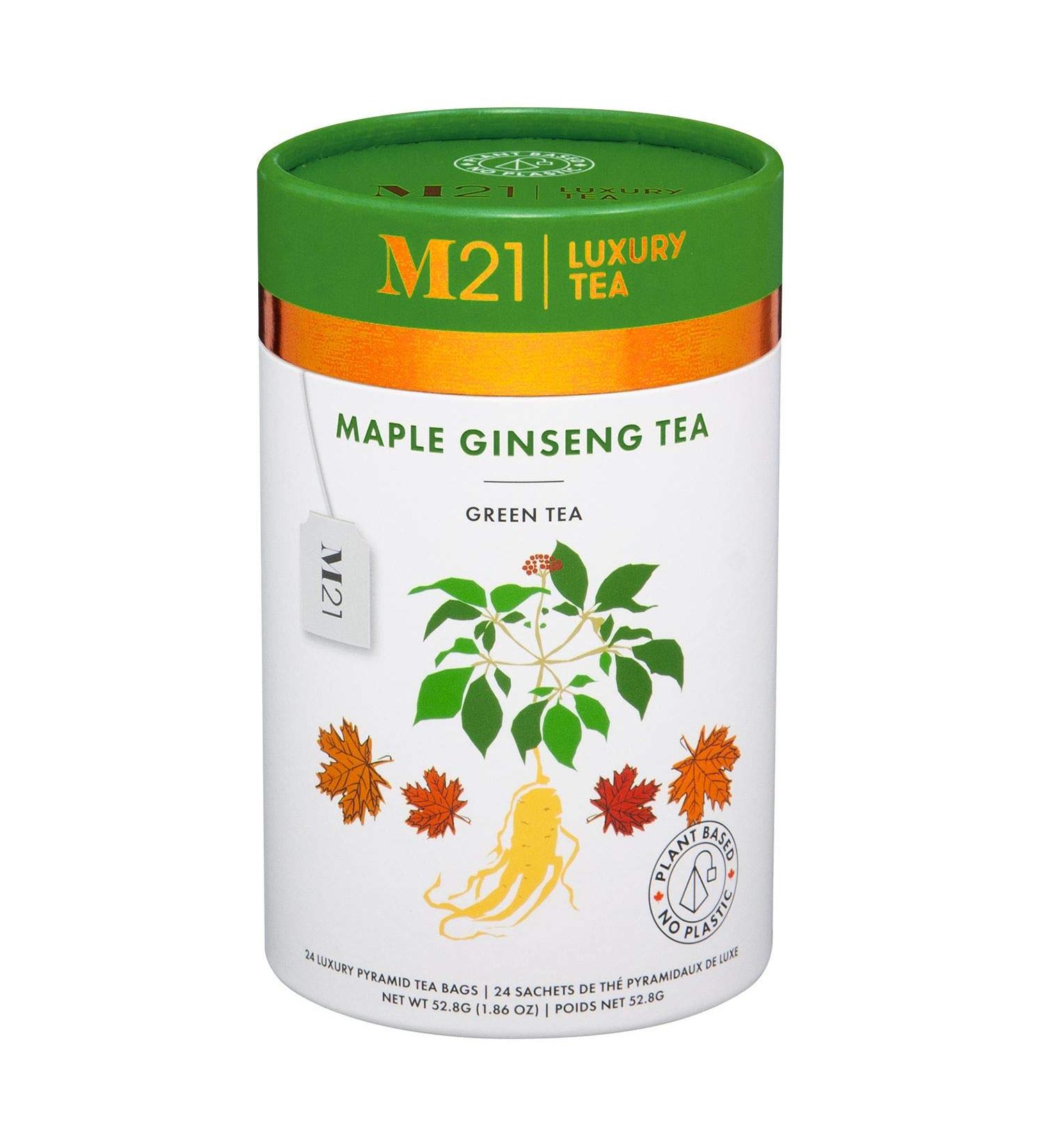 Metropolitan Tea M21 Luxury Ginseng Maple Green Tea 24 Pyramid Bags - Buy Online on GoSupps.com