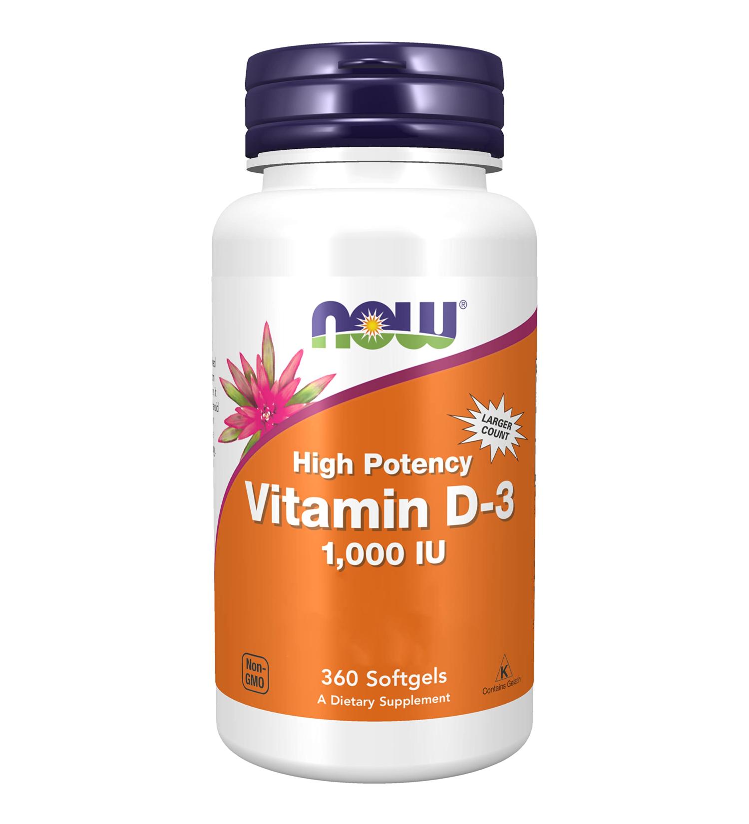 Now Foods Vitamin D3 1 000 IU 360 Softgels Laboratory Tested High Dose Gluten Free Soy Free - Buy Online on GoSupps.com