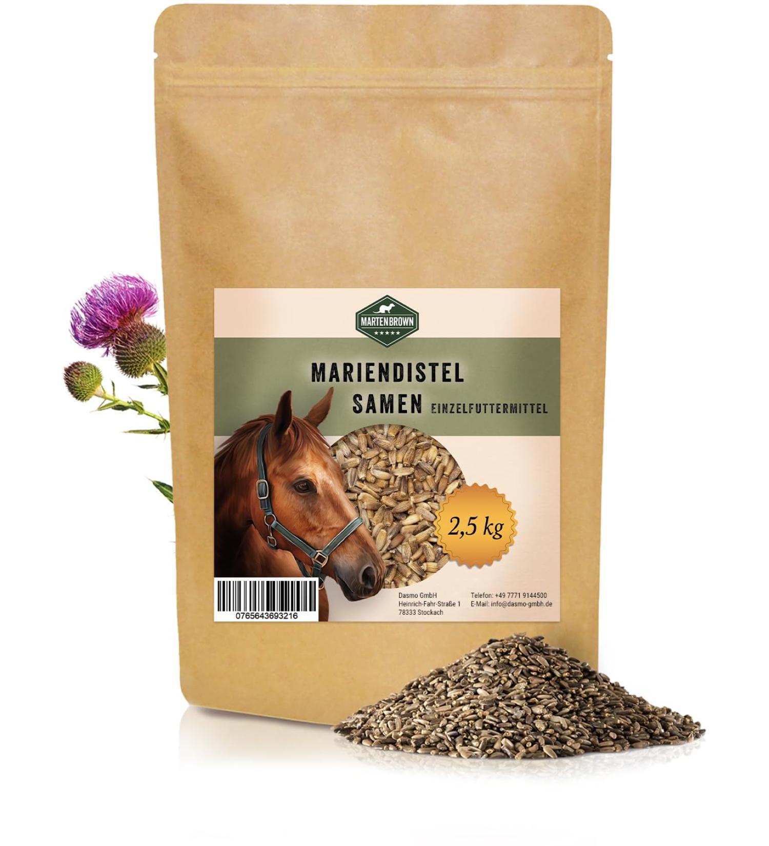 Martenbrown Maria Thistula Seeds 2.5 kg for Horses Dogs & Cats - 100% Natural & Additive-Free Pet Nutrition - Buy Online on GoSupps.com