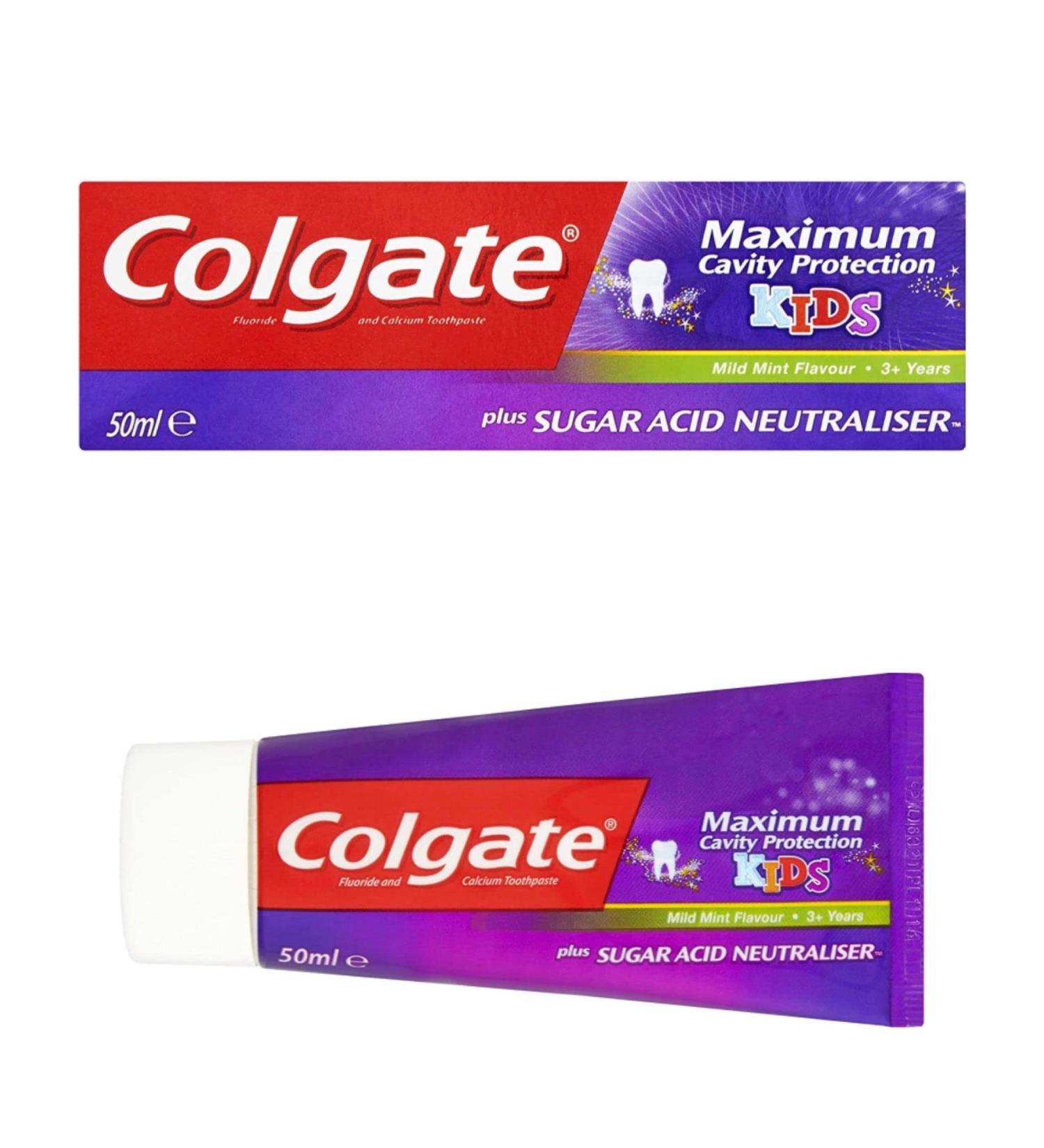 Colgate Maximum Cavity Protection + Sugar Acid Neutraliser Mild Mint Junior 6+ Toothpaste 2 x 50ml - Buy Online on GoSupps.com