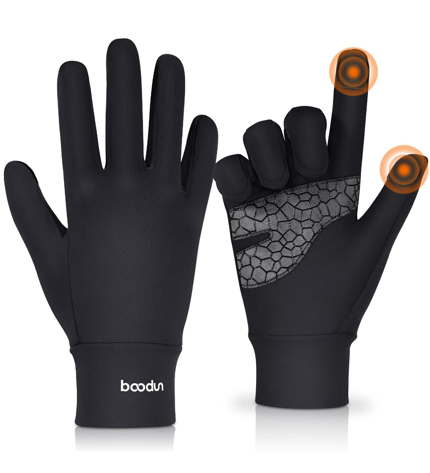 Aohan Unisex Windproof Winter Running Gloves - Touchscreen Anti-Slip Sports Gloves for Cycling Hiking Climbing Skiing | Men & Women | Black L-XL - Buy Online on GoSupps.com