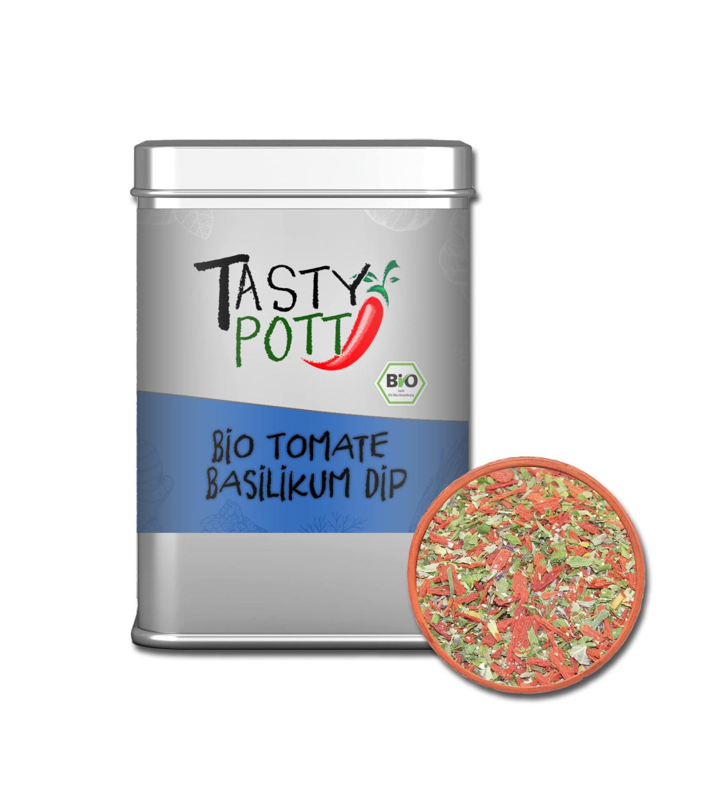 Jeske Sports Supplies Tasty Pott Organic herb mixtures herb mixtures spices herbs vegetables mixes herb shaker organic tomatobasil dip 75 g - Buy Online on GoSupps.com