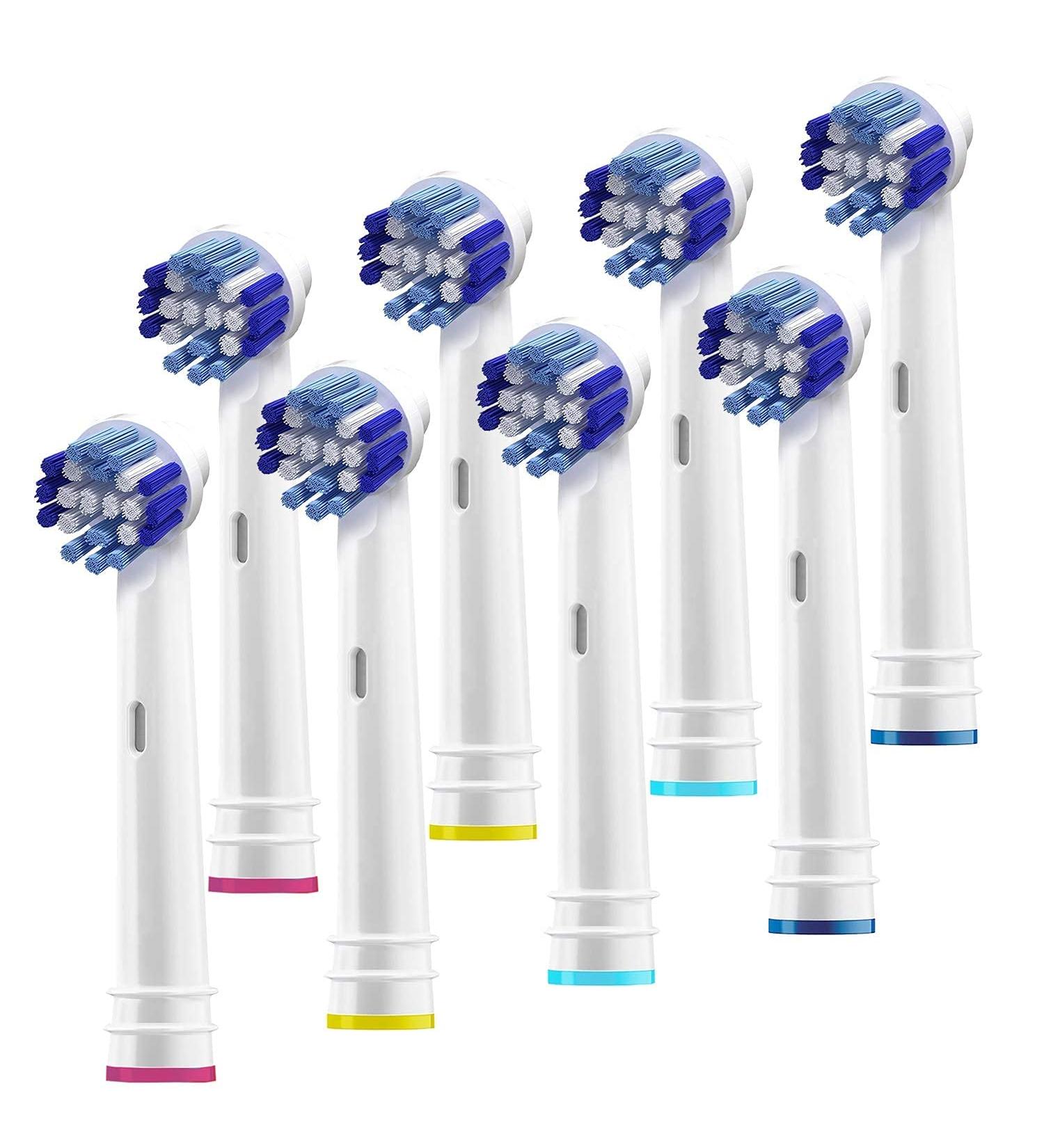 8 Pack Replacement Toothbrush Heads for Oral B Braun Electric Toothbrushes - Compatible with Oral B 7000, Pro 1000, 3000, 500, 8000, 9600 - Precision Refills - 8 Count - Buy Online on GoSupps.com