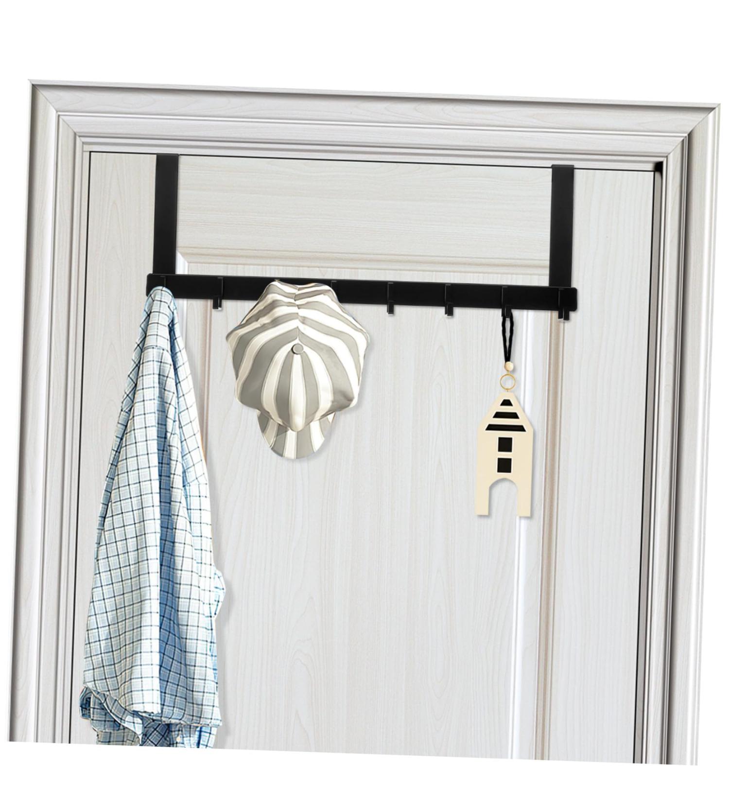 Key Holder Hook 8 Hook Over The Door Rack Door Towel Hanger Behind Door Coat Hooks Scarf Hook Wall-Mounted Coat Rack Over Door Hook Hat Hanger Space Aluminum Door Back Door Hanger - Buy Online on GoSupps.com