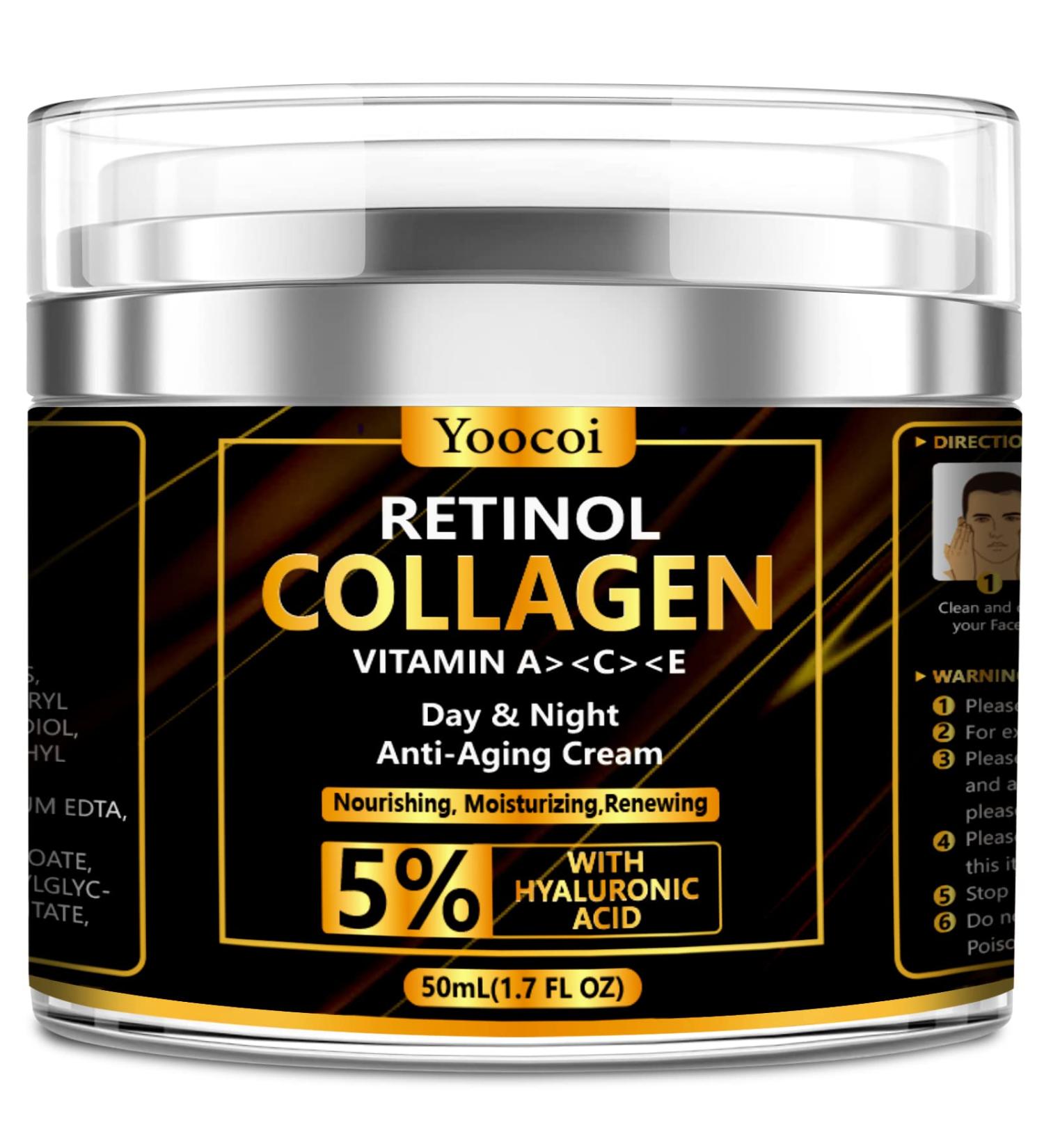 Men's Retinol Anti-Aging Face Moisturizer with Collagen & Hyaluronic Acid - 1.7oz - Buy Online on GoSupps.com