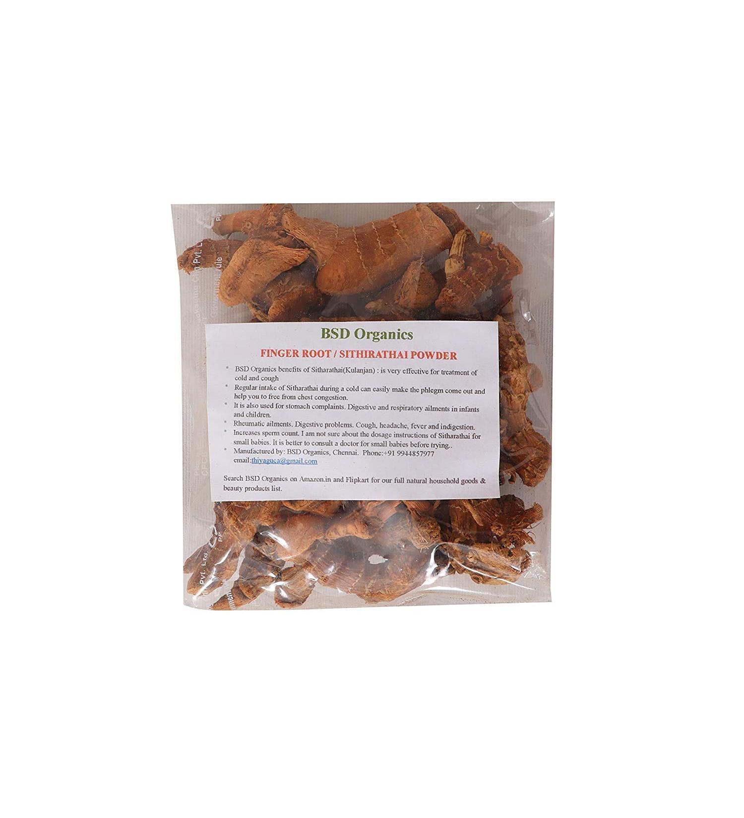 BSD Organics Finger Root/Sithirathai Dried - 250