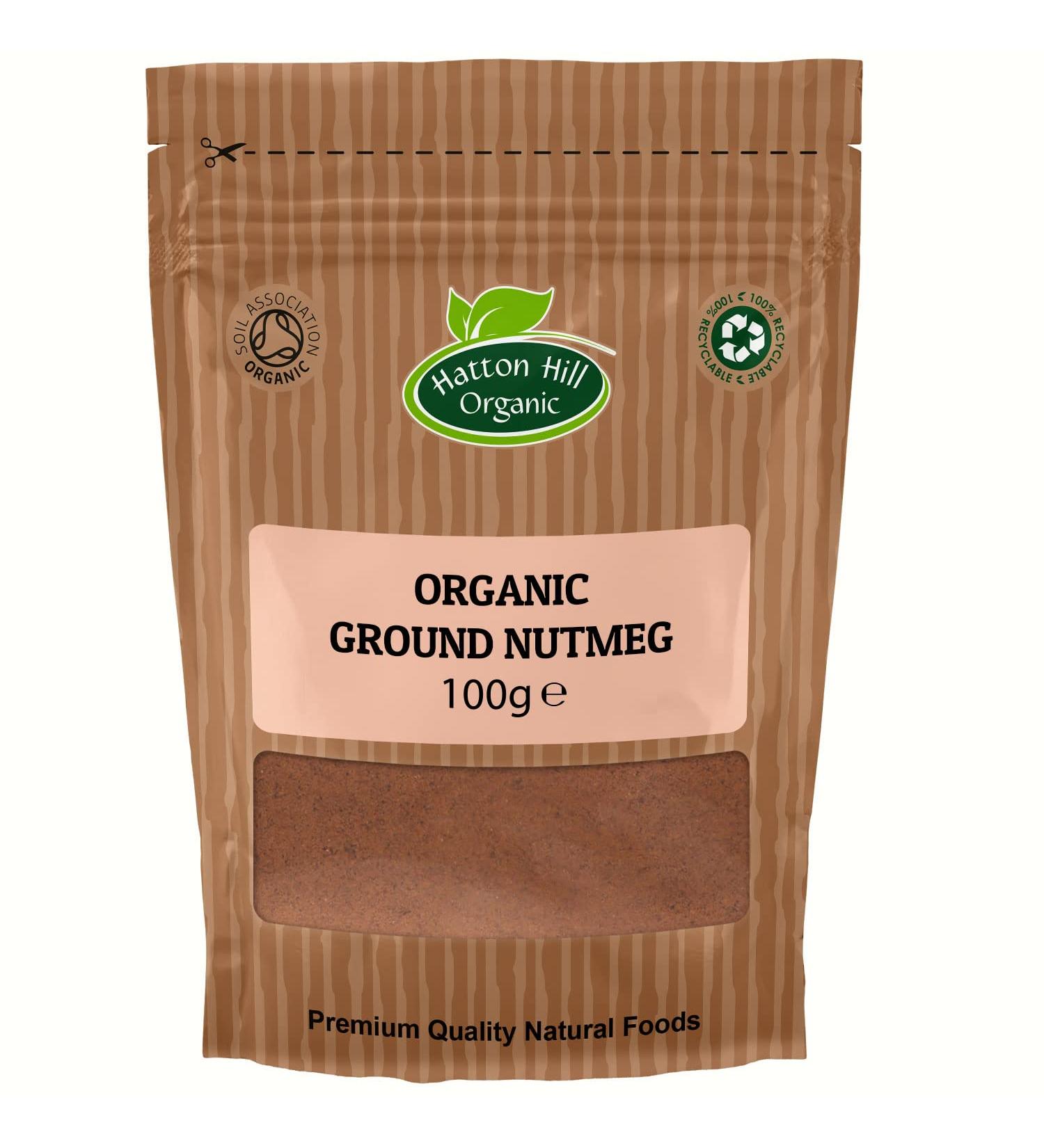 Organic Ground Nutmeg 100g by Hatton Hill Organic - Free UK Delivery