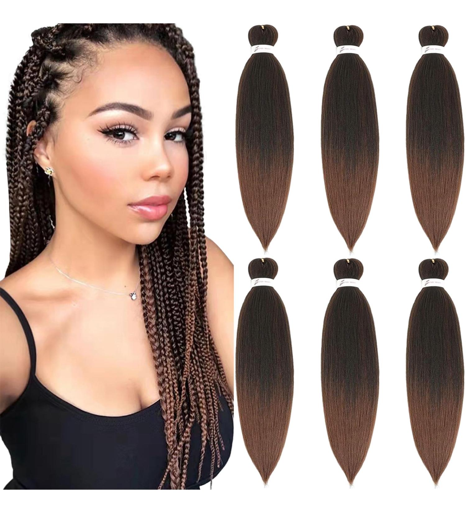 Xusuperb 20 Ombre Pre-Stretched Braiding Hair Extensions - Soft Knotless Yaki-Textured Braids (6 Packs T1B/30#) for Easy Styling - Buy Online on GoSupps.com