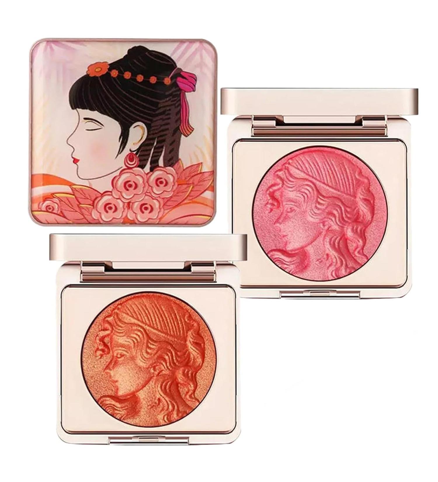 Embossed Smooth Powder Blush Palette For Cheeks Matte Face Powder Blush Palette Powder Blush Palette Girl Blush for Cheeks Natural Makeup Radiant Finis (Orange + Pink 1PCS) Orange + Pink 6 g (Pack of 1) - Buy Online on GoSupps.com