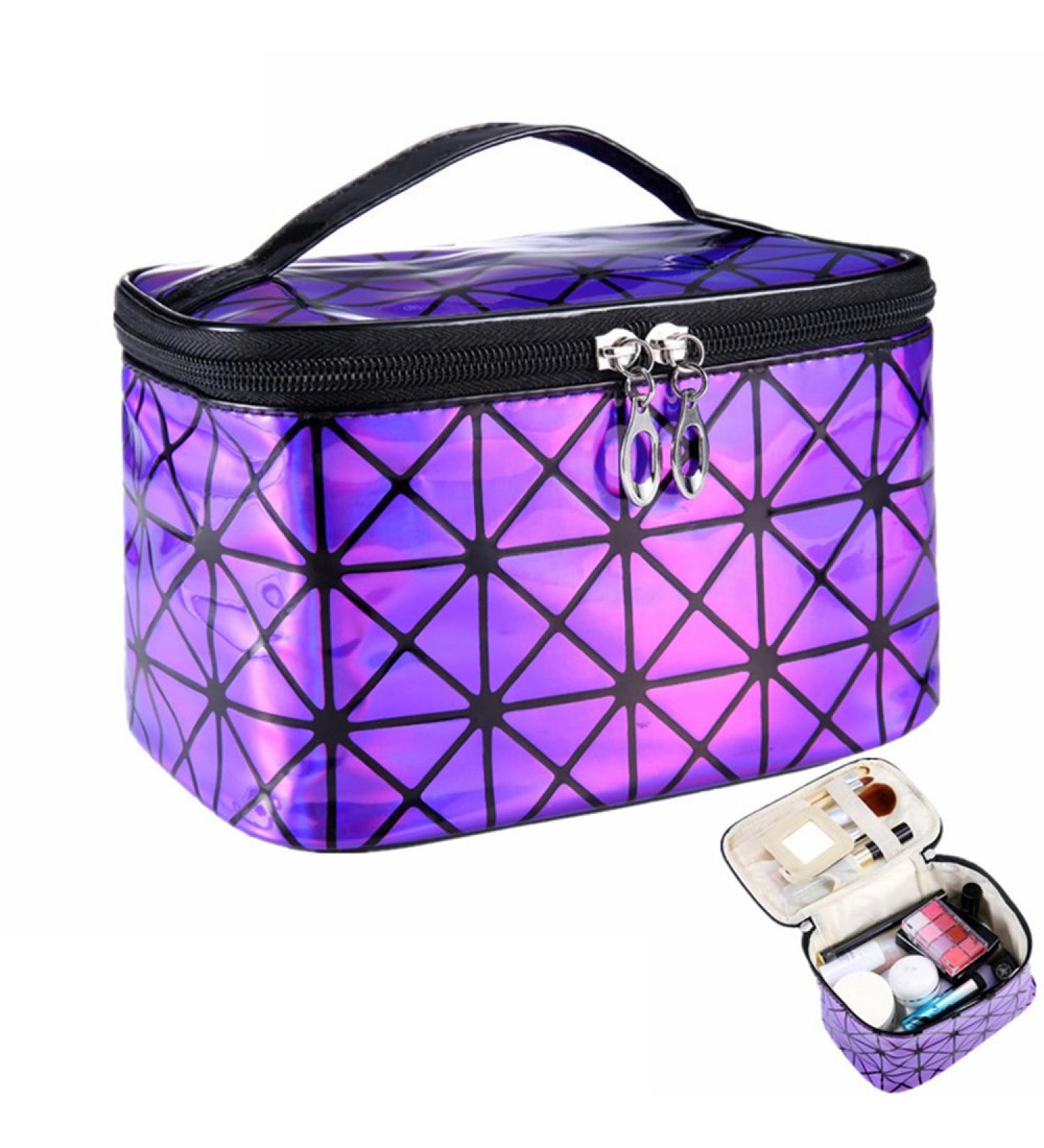3D Portable Cosmetic Case - Waterproof PU Leather Makeup Storage Organizer Bag for Women & Girls - Perfect for Travel & Parties - Buy Online on GoSupps.com