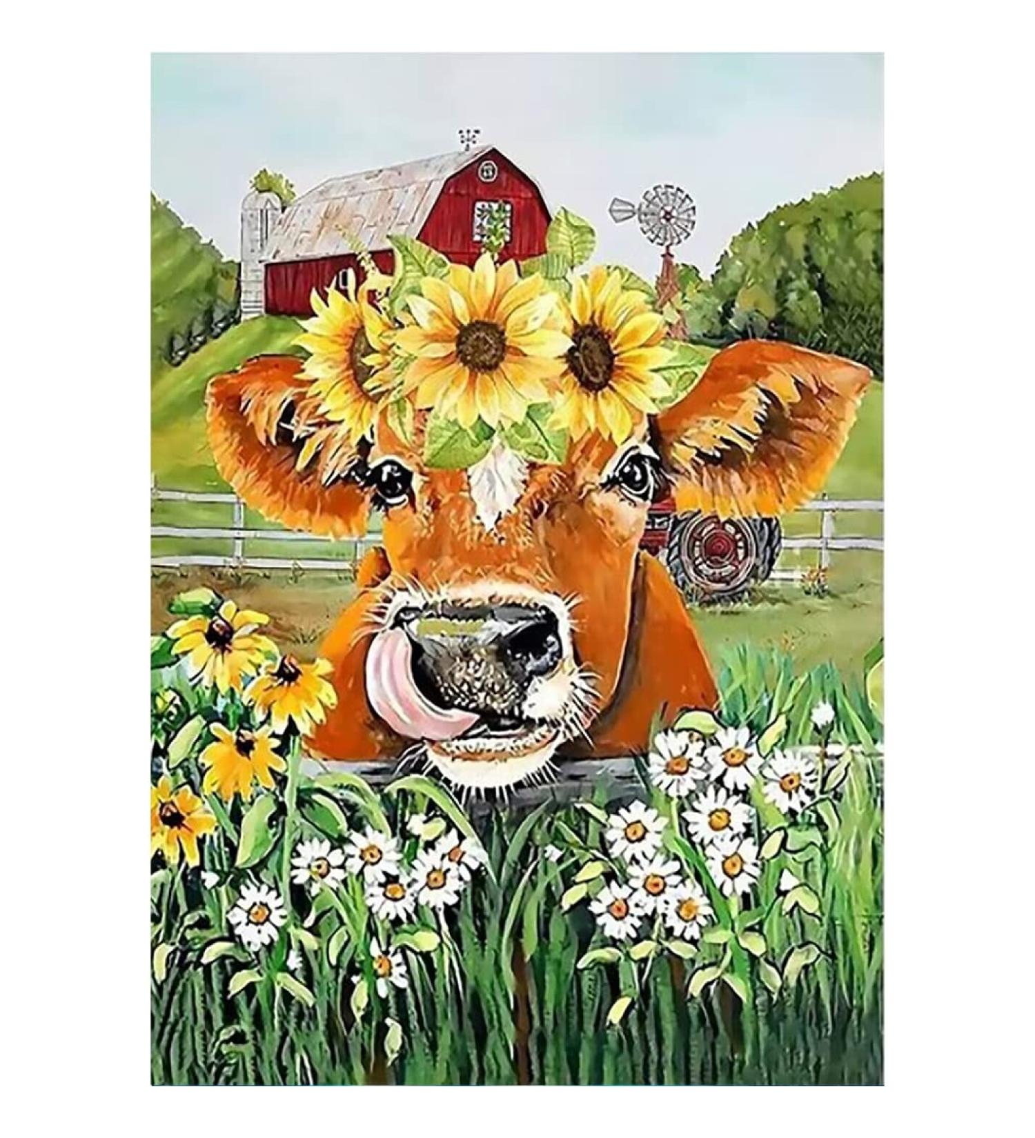 FQOVKYN Diamond Painting Kit - DIY 5D Art with Round Diamonds - Full Drill Cow Gem Painting - Home Wall Decor - 12x16inch Gold - Perfect for Adults & Kids - Buy Online on GoSupps.com
