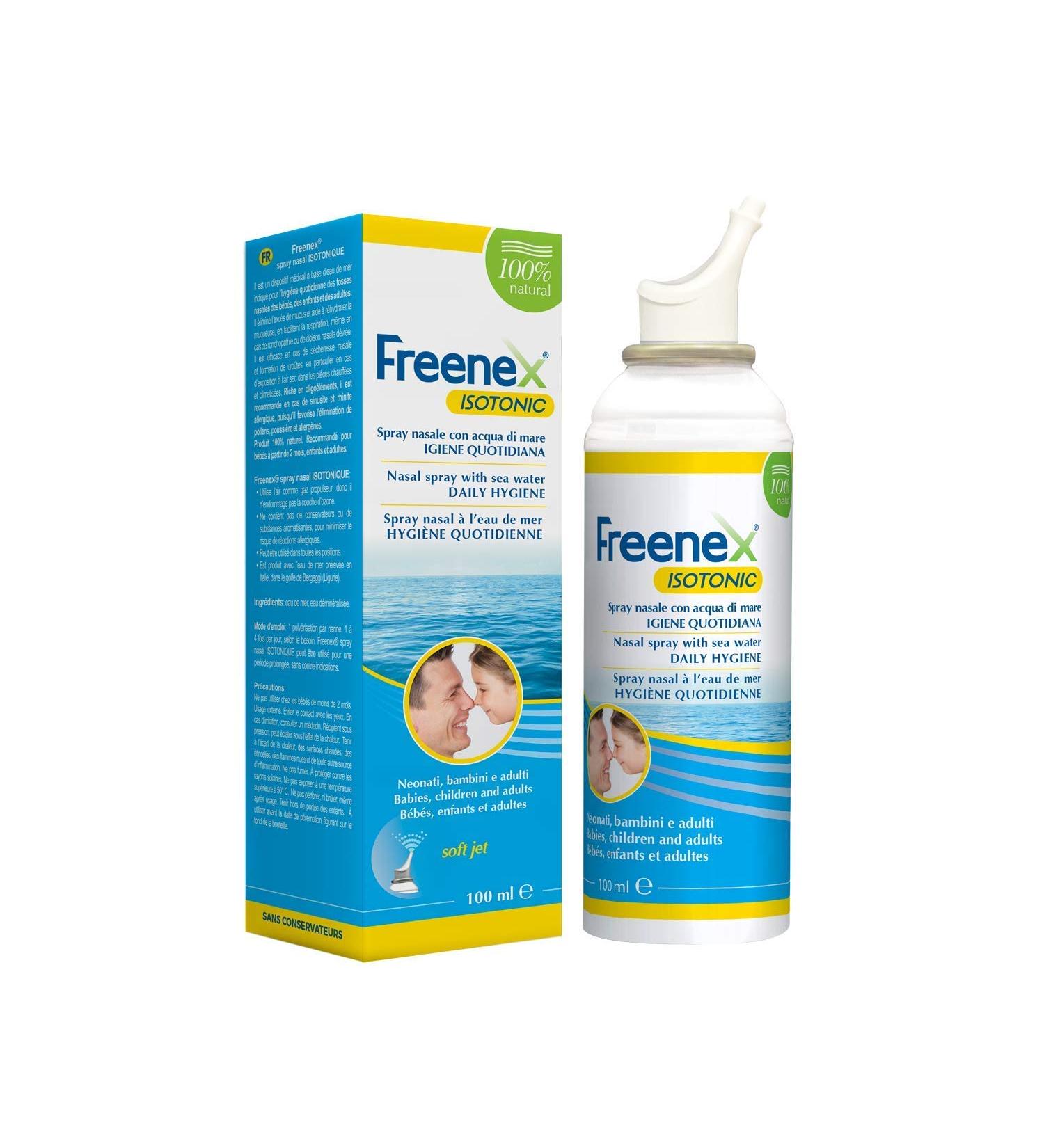 Freenex Isotonic Decongestant Nasal Spray - Sea Water Formula for Sinusitis Rhinitis & Nasal Hygiene | 100ml - Safe for Babies Children & Adults | Fast International Shipping - Buy Online on GoSupps.com