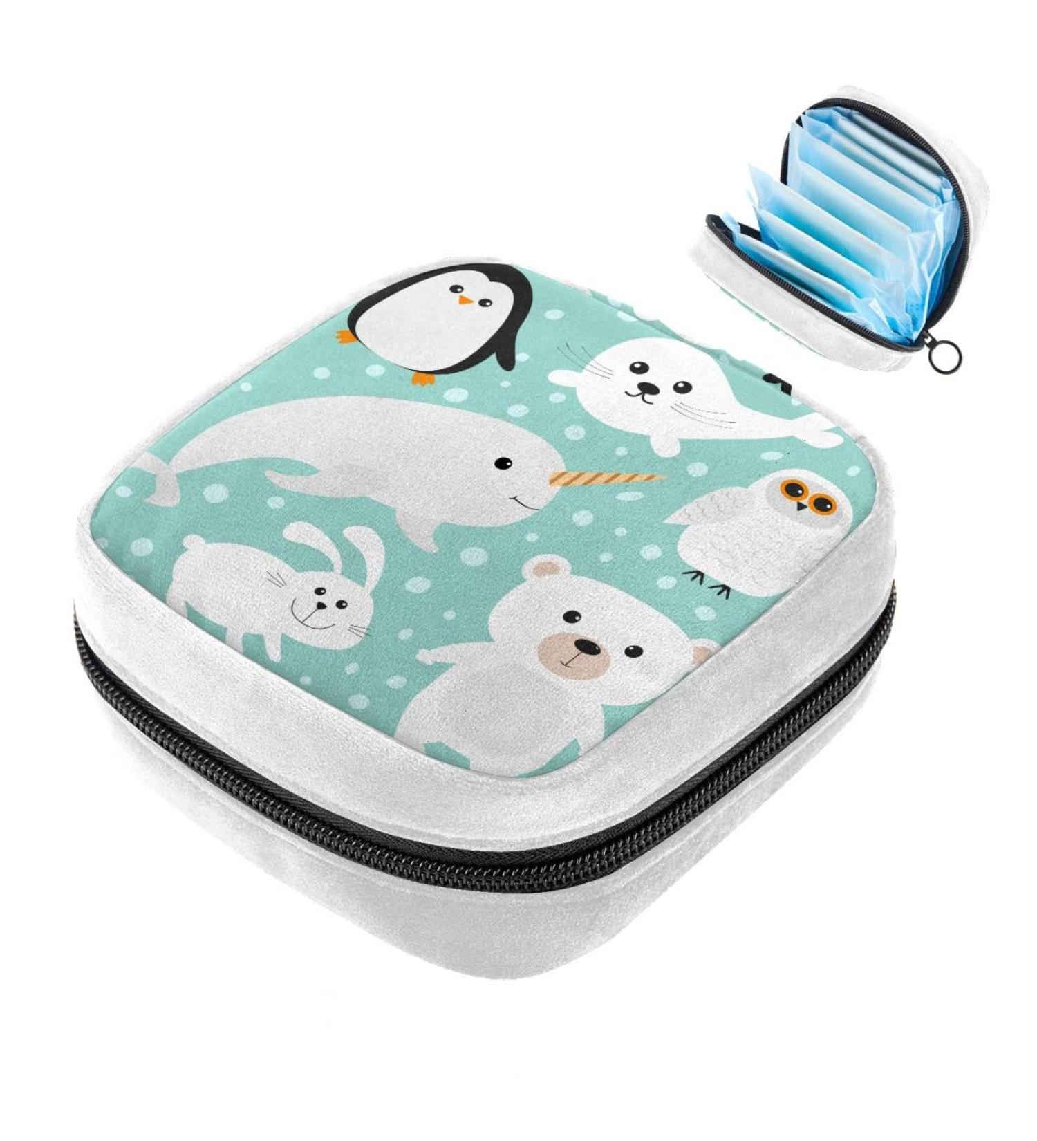 Sanitary Napkin Storage Bag | Period Tampon Makeup Pad Pouch | Animal Unicorn Bear | Color1056 - Buy Online on GoSupps.com