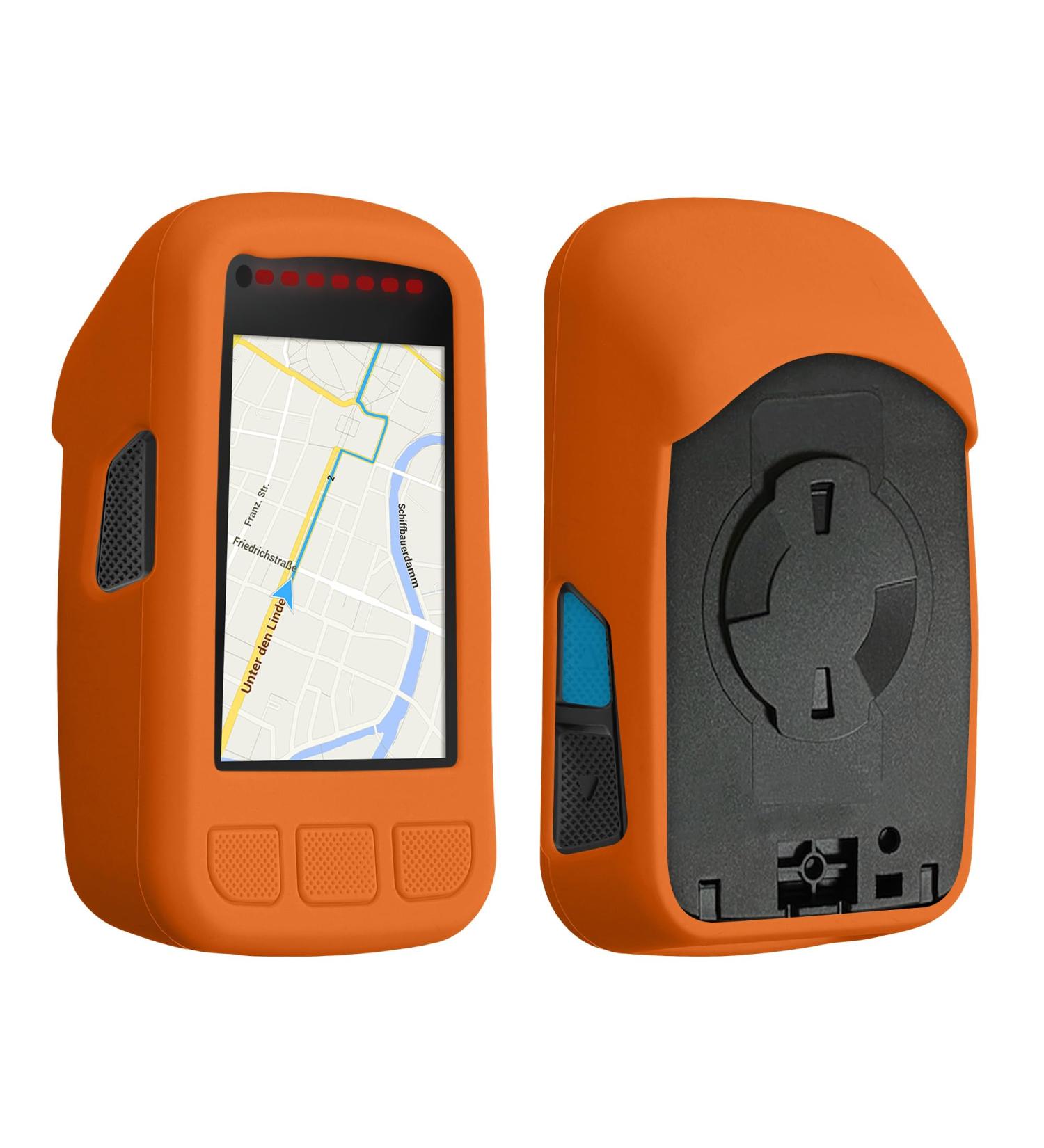 kwmobile Case for Wahoo Elemnt Bolt V2 - Black Orange Silicone GPS Bicycle Protective Cover - Durable & Lightweight - Buy Online on GoSupps.com