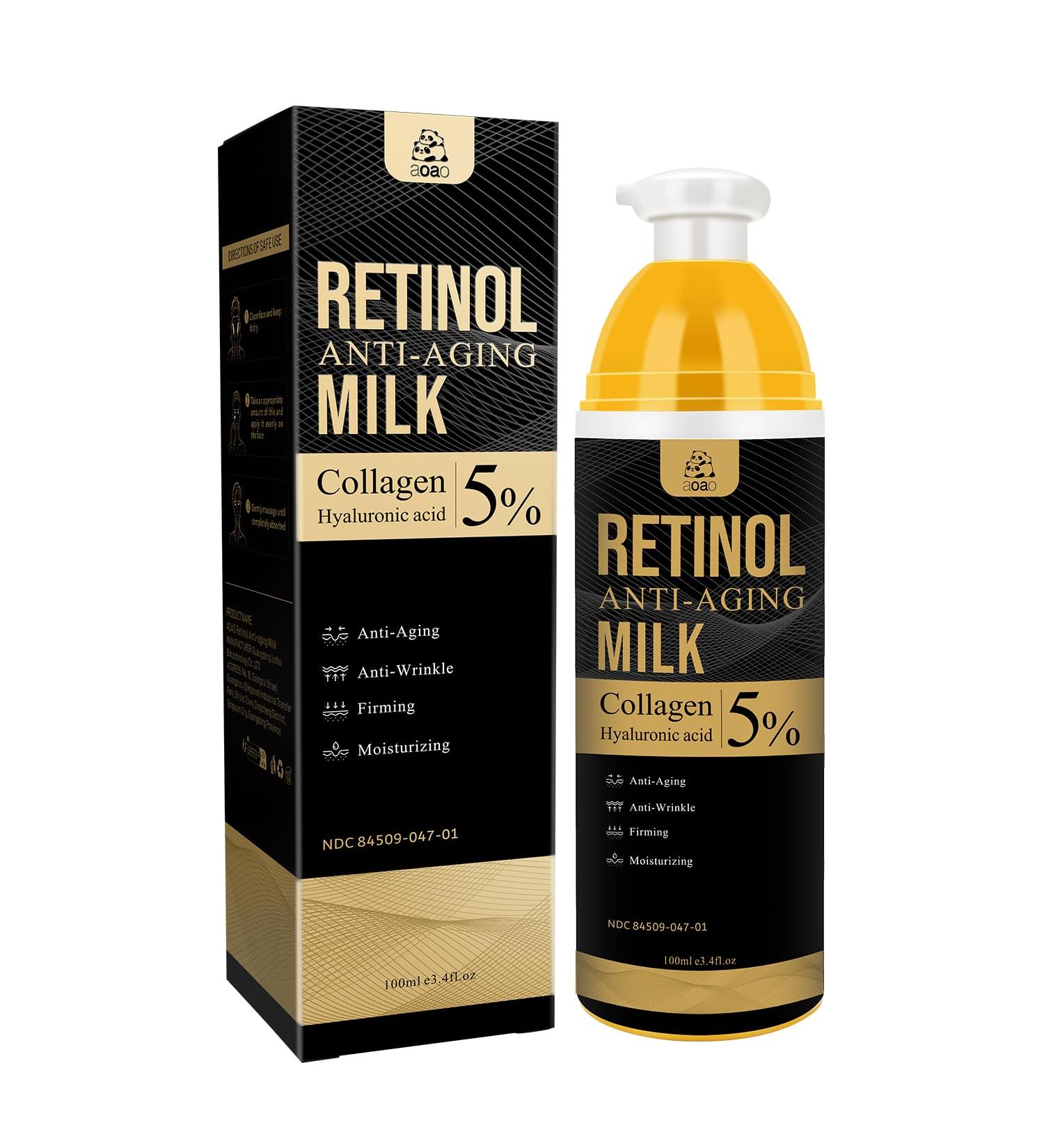 Retinol Anti-Aging Cream for Face with Collagen&Hyaluronic Acid,Smooths Wrinkles & Fine Lines, Gentle Skin Serum, Facial Moisturizer Serum.3.4fl.oz - Buy Online on GoSupps.com