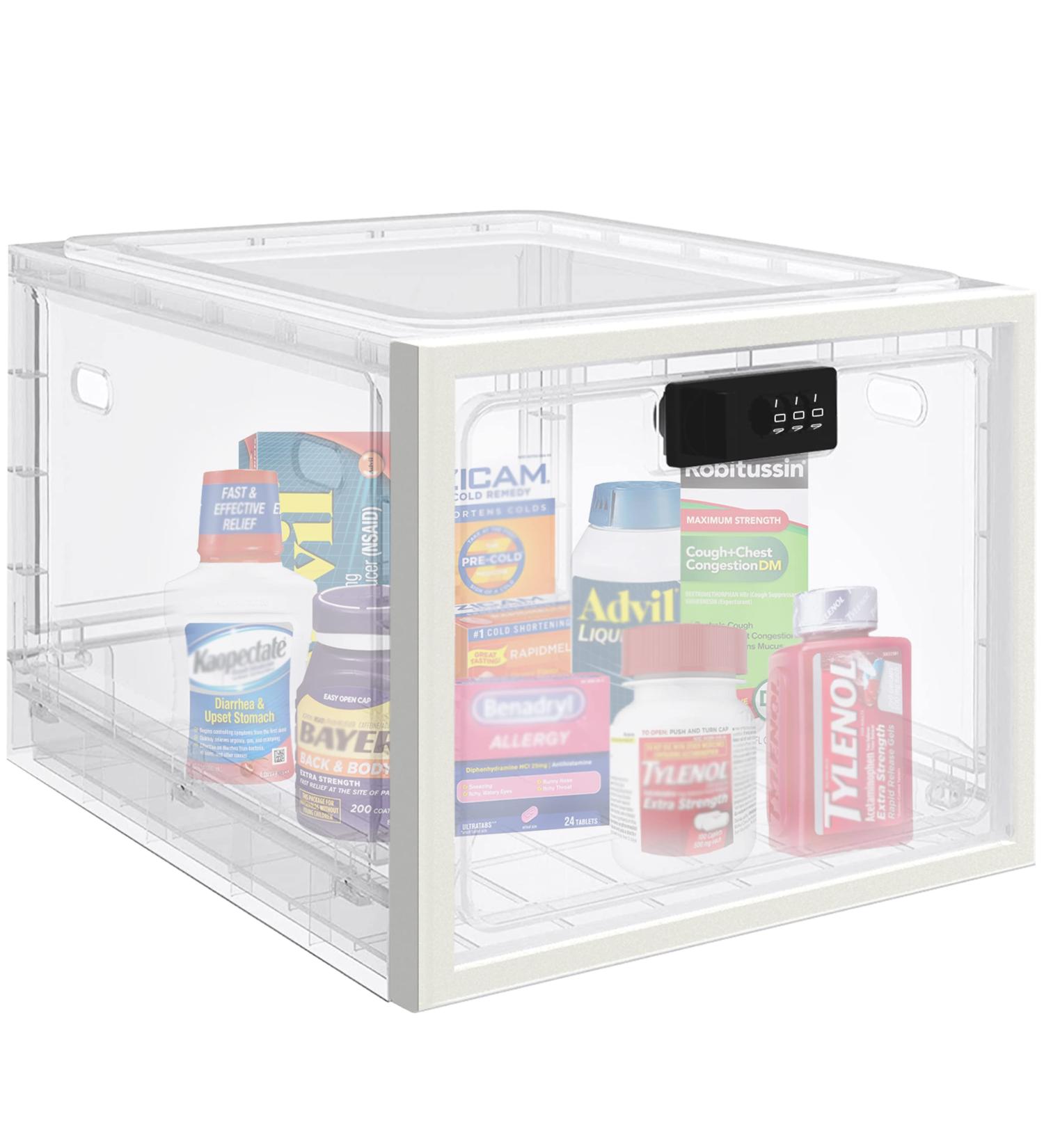 Medicine Lock Box - Safe Storage for Medications Food and Devices | Large Clear Lockable Box for Home & Office - Buy Online on GoSupps.com