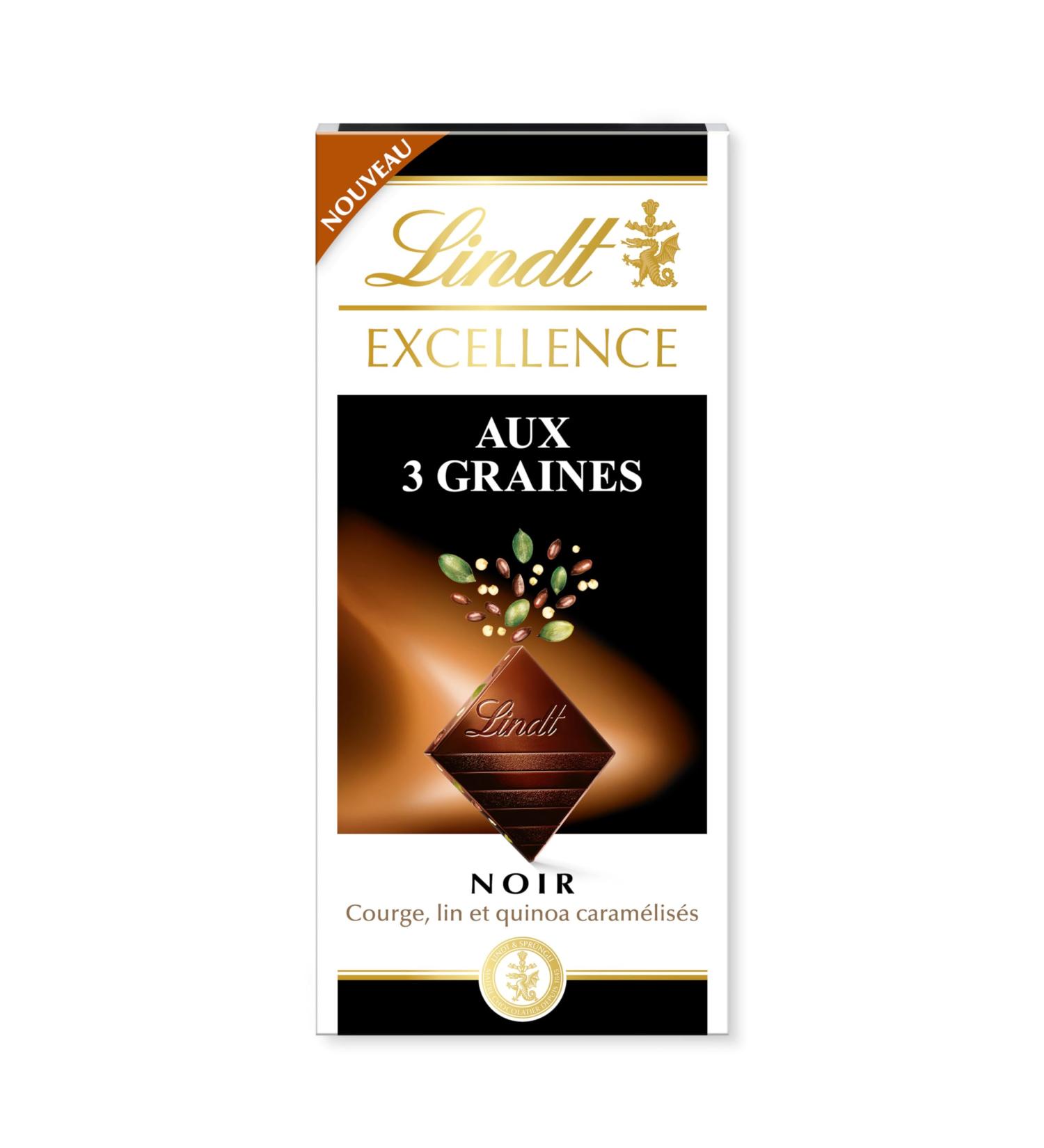  Lindt EXCELLENCE BLACK WITH THREE SEEDS Tablet 100g - Buy Online on GoSupps.com