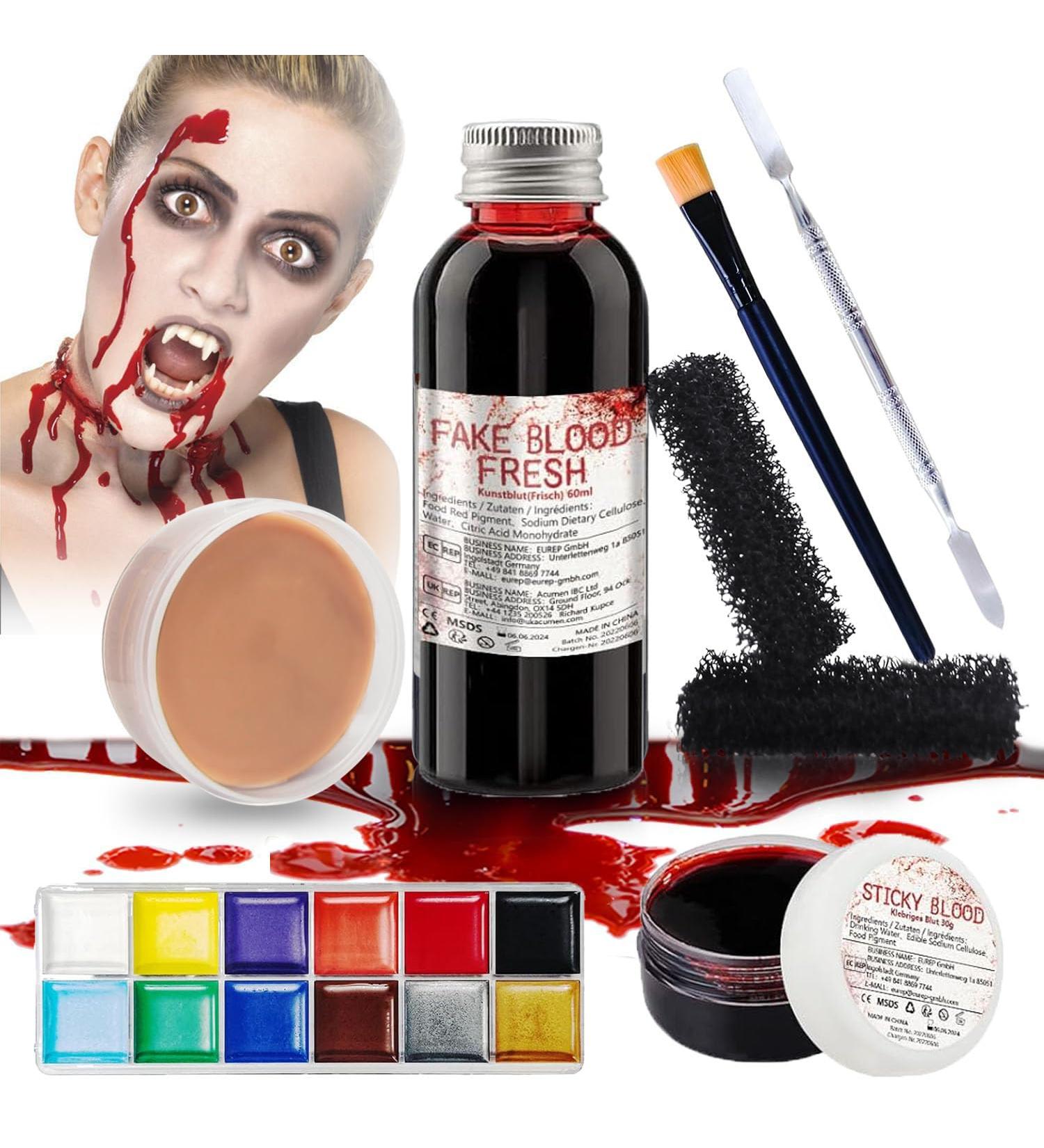 Buy Special Effects SFX Halloween Makeup Kit - Fake Blood Bruise Palette Scar Wax & Tools for Costume & Theatre | International Shipping Available - Buy Online on GoSupps.com
