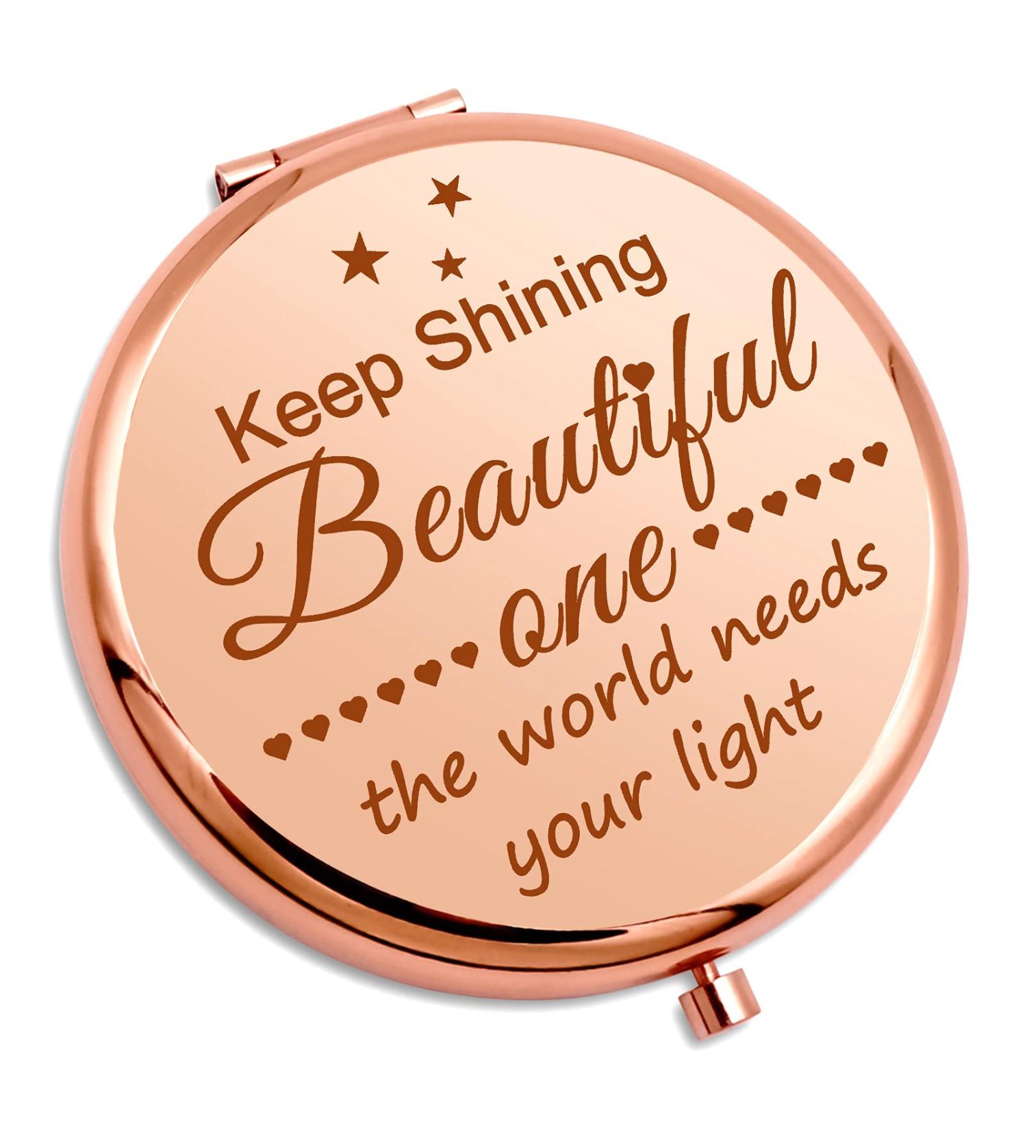 Inspirational Gift For Women Girl Travel Compact Mirror Encouragement Gift For Daughter Granddaughter Sister Wife Girlfriend Friendship Birthday Gift Personal Makeup Mirror Wedding Graduation Gift - Buy Online on GoSupps.com
