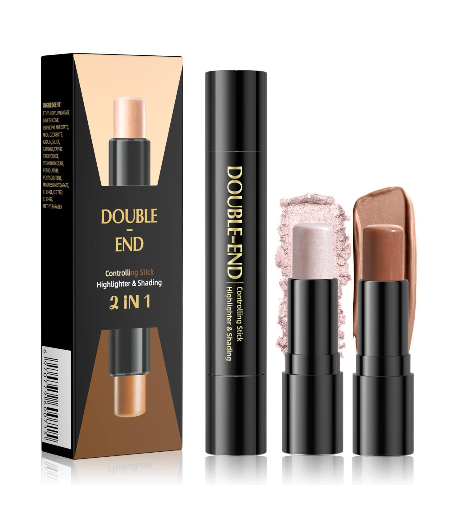 Contour Stick Cream Highlight & Contour Makeup 2-in-1 Wonder Stick - Pearl White & Amber - Buy Online on GoSupps.com