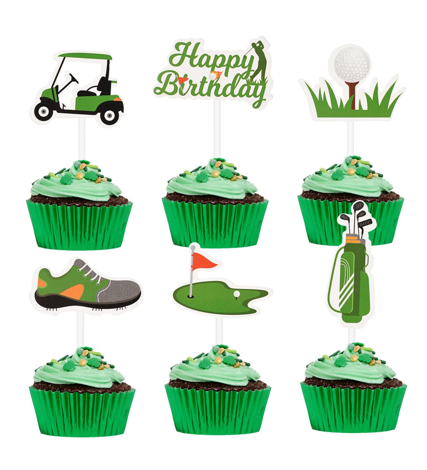HOKPA Golf Cupcake Toppers 36Pcs Golf Shoes Bag Ball Carts Lawn Cupcake Picks for Birthday Baby Shower Sports Theme Party Decoration - Buy Online on GoSupps.com