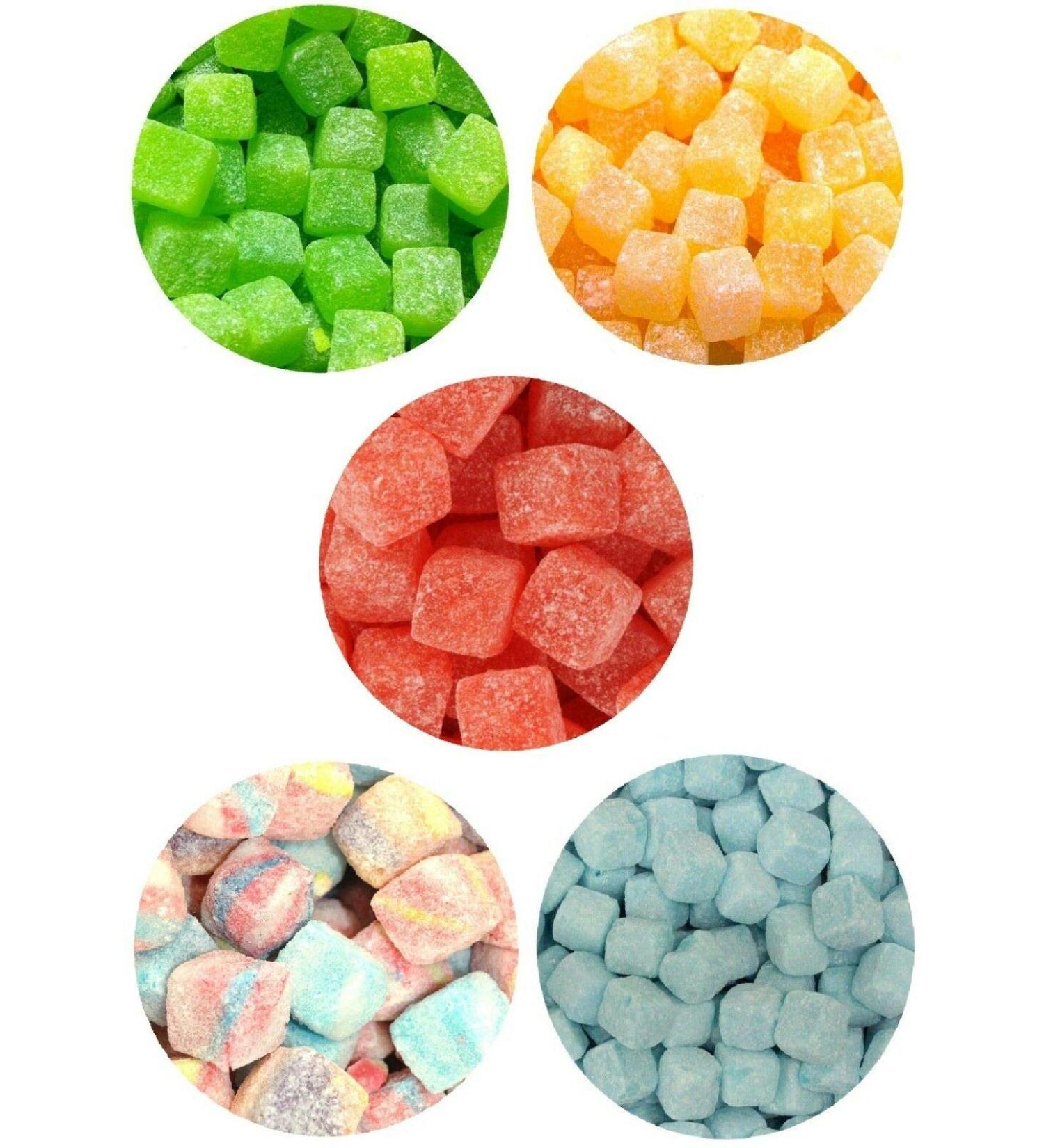 Cola Cubes - Pineapple Cubes - Sour Apple Cubes - Tutti Frutti Cubes - Blue Raspberry Cubes Selection - 750g