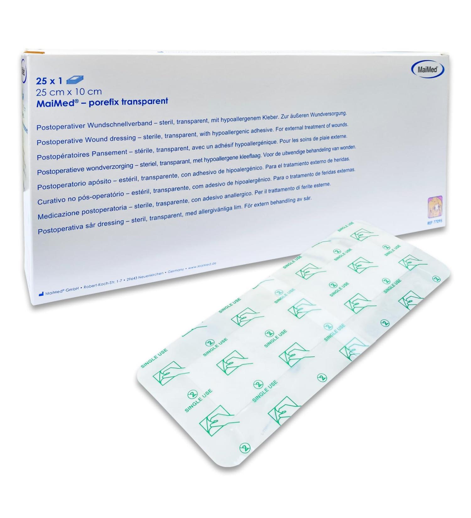 69Care Sterile Waterproof Transparent Plaster 25x10 cm - Sensitive Self-Adhesive Wound Cover - Pack of 25 | International Shipping Available - Buy Online on GoSupps.com