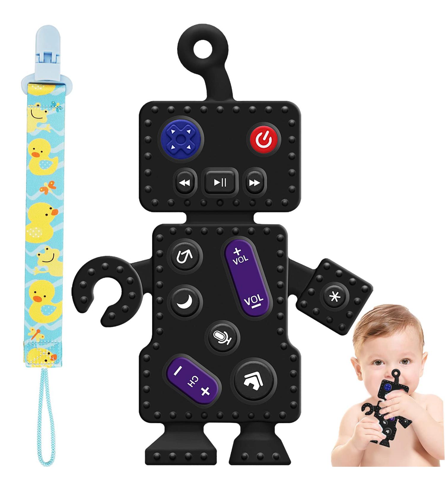 HHMY Robot Shape Silicone Teething Toy for Babies 0-36 Months - Baby Teether Sensory Toy for Infant - POP Fidget Teething Toy - Buy Online on GoSupps.com