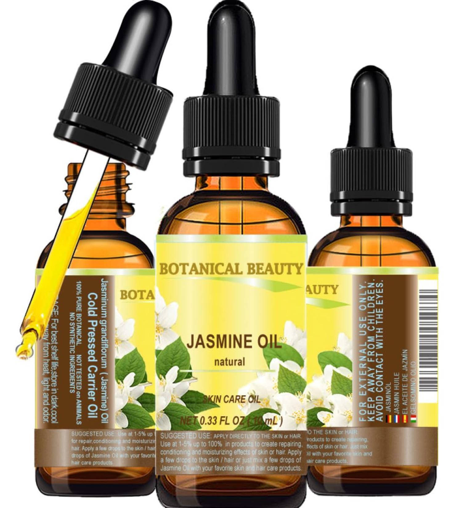 Jasmine Oil - Natural Cold Pressed Carrier Oil for Face Skin Body Hair & Nail Care | 10 ml by Botanical Beauty - Buy Online on GoSupps.com