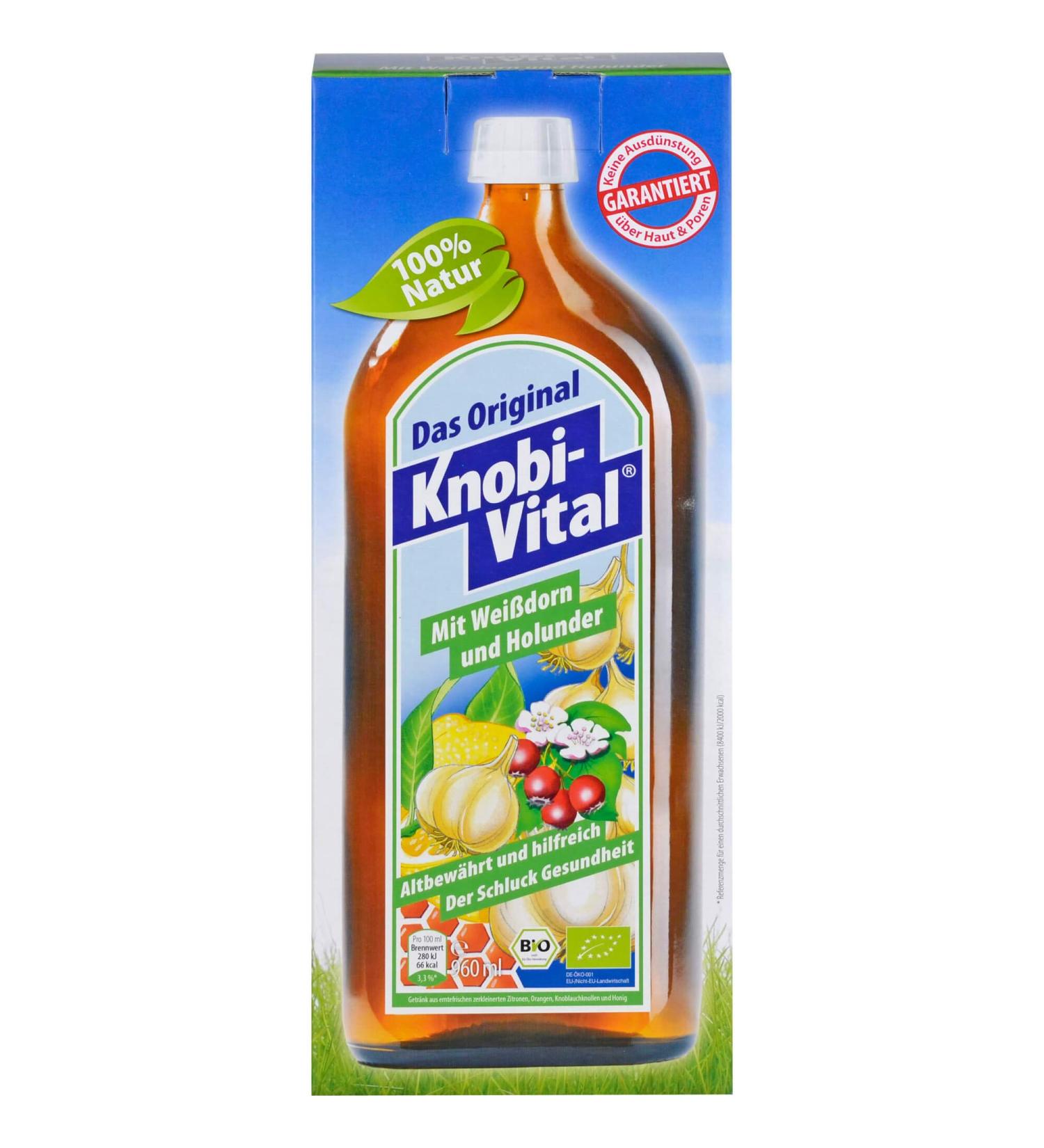 Buy Knobivital with Hawthorn & Elder 960 ml - Premium Herbal Tonic for Immune Support | Fast International Shipping - Buy Online on GoSupps.com