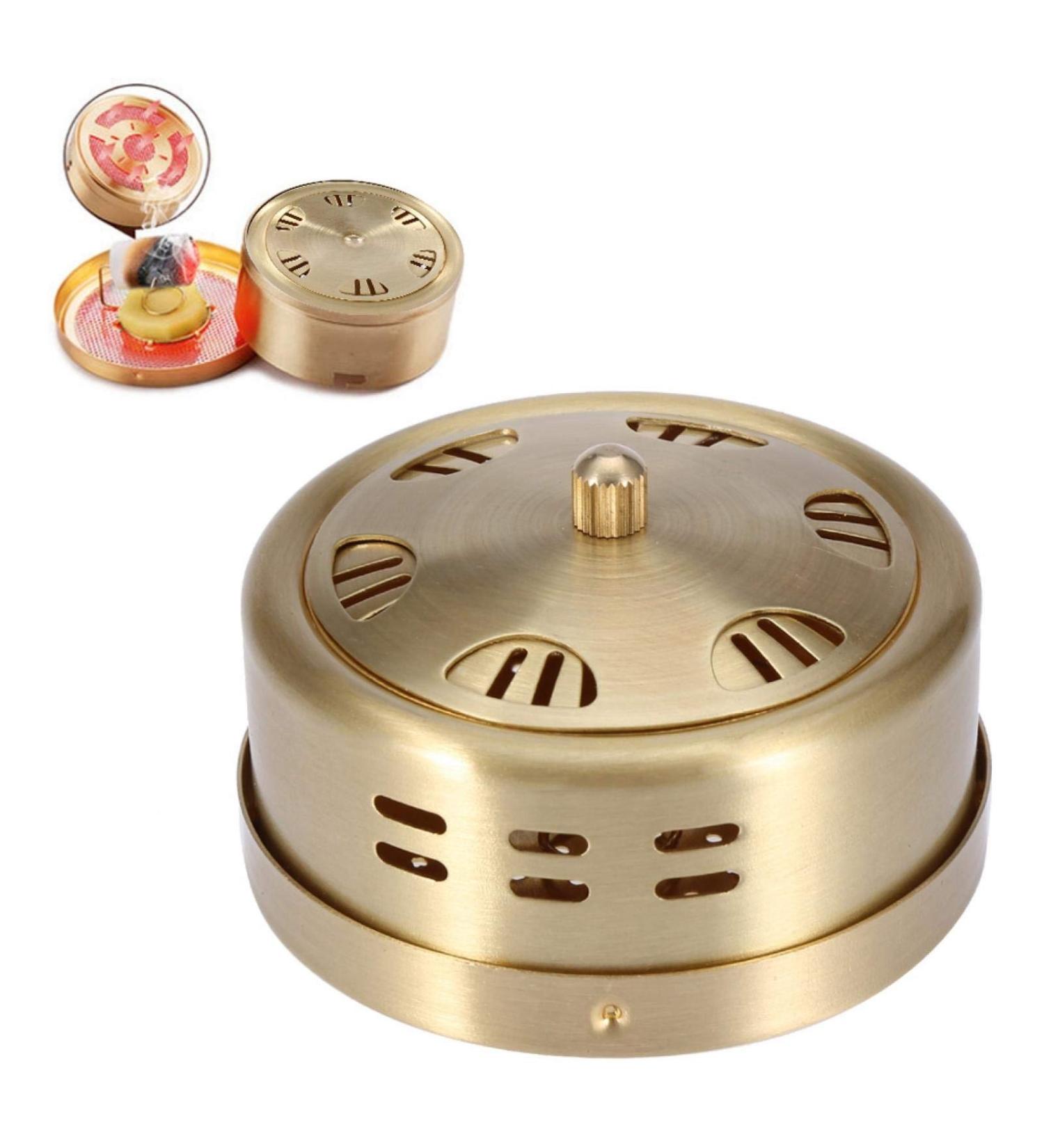 Portable Copper Moxa Box - 6-Hole Chinese Mugwort Heat Pack for Back Pain Muscle Stiffness & Digestive Disorders | International Shipping Available - Buy Online on GoSupps.com