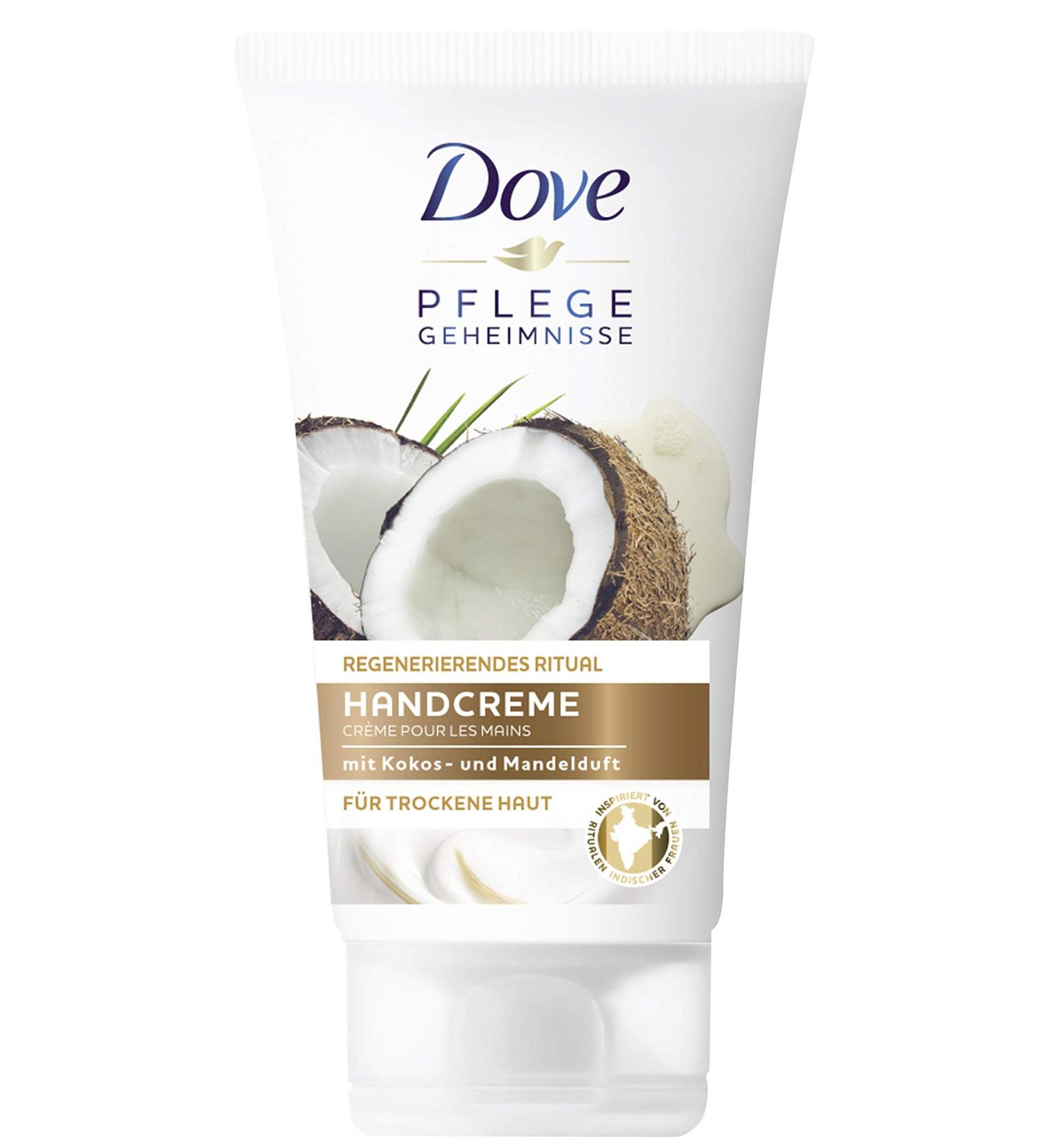 Dove Hand Cream Women 6 Pack Care Secrets Regenerating Ritual for Dry Skin Coconut Almond Fragrance (6 x 75 ml)