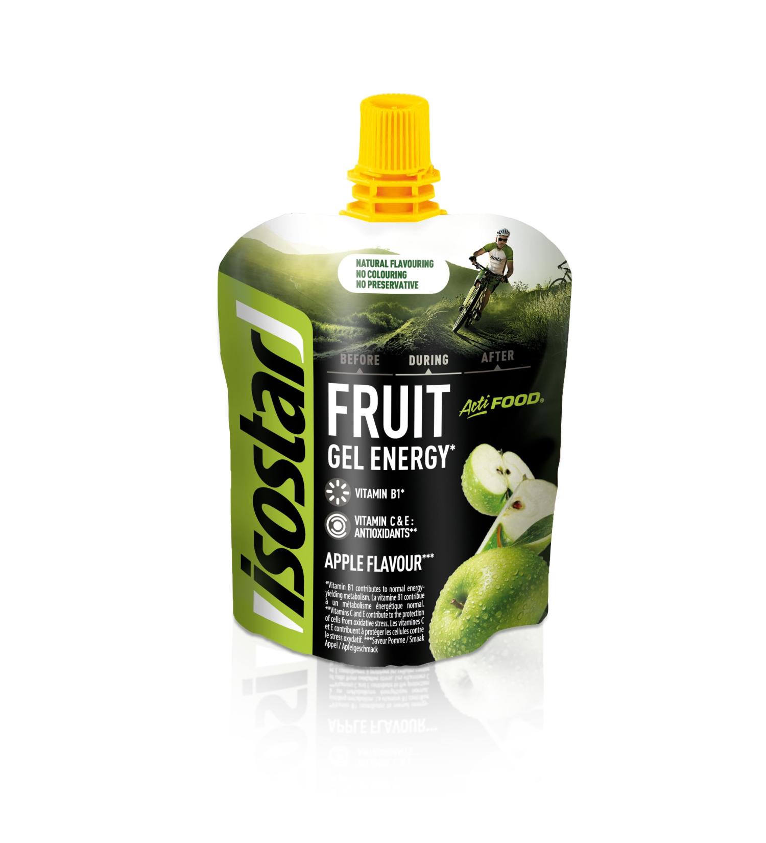 Isostar Actifood Apple Energy Gel Source of Carbohydrates/Vitamins Energy Supply 90 g - Buy Online on GoSupps.com