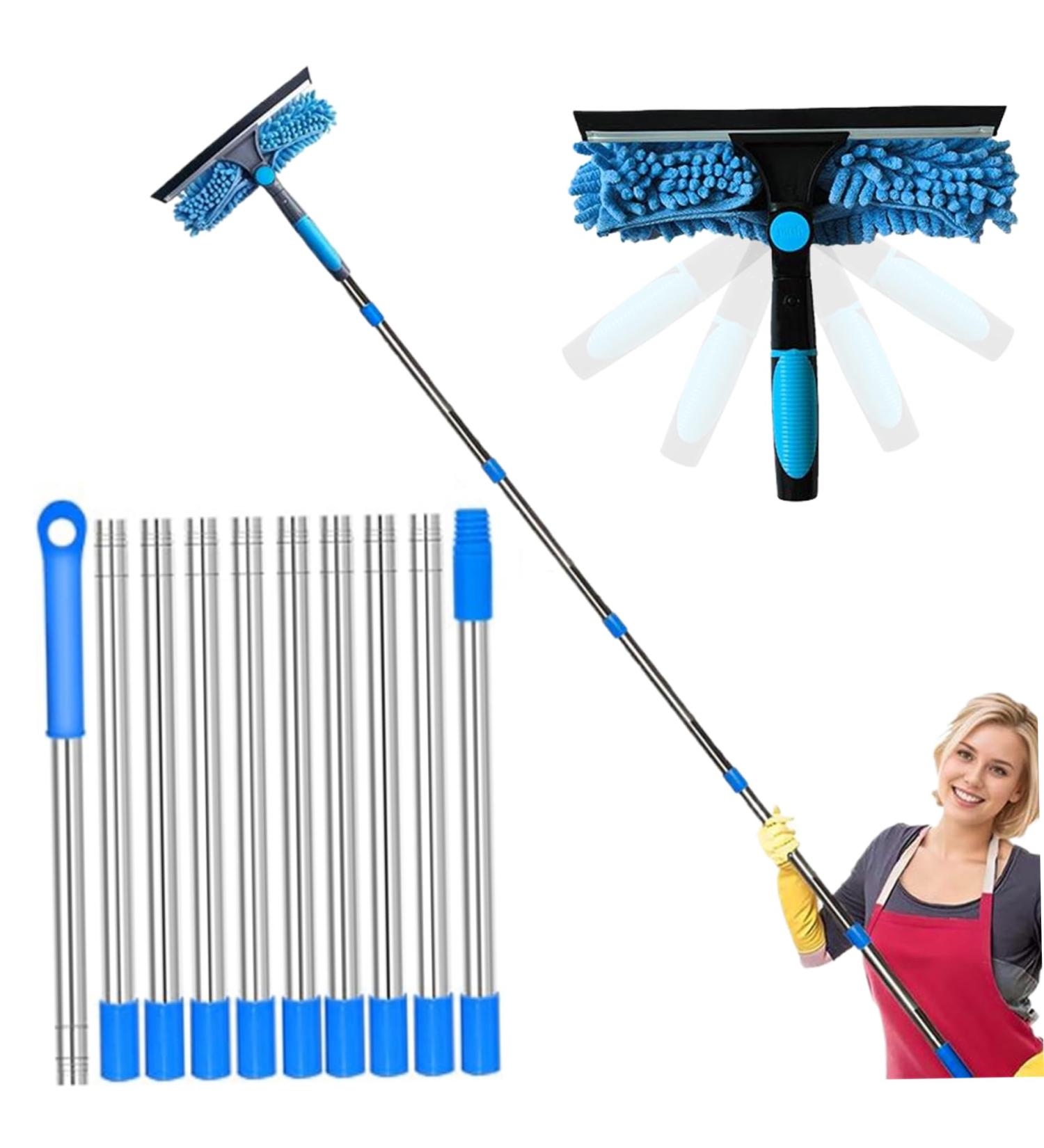 Window Cleaning Kit Window Squeegee Cleaner Tool with 10-Section Extension Pole 2-in-1 Rotatable Window Squeegee Telescopic Pole for Home Car Glass Window Cleaning Kit Squeegee Window Squee - Buy Online on GoSupps.com